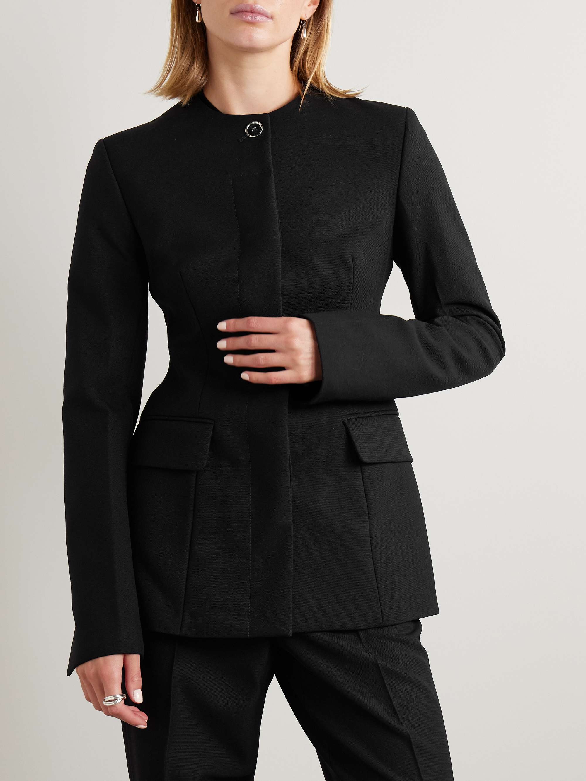 Wool-blend grain de poudre jacket view