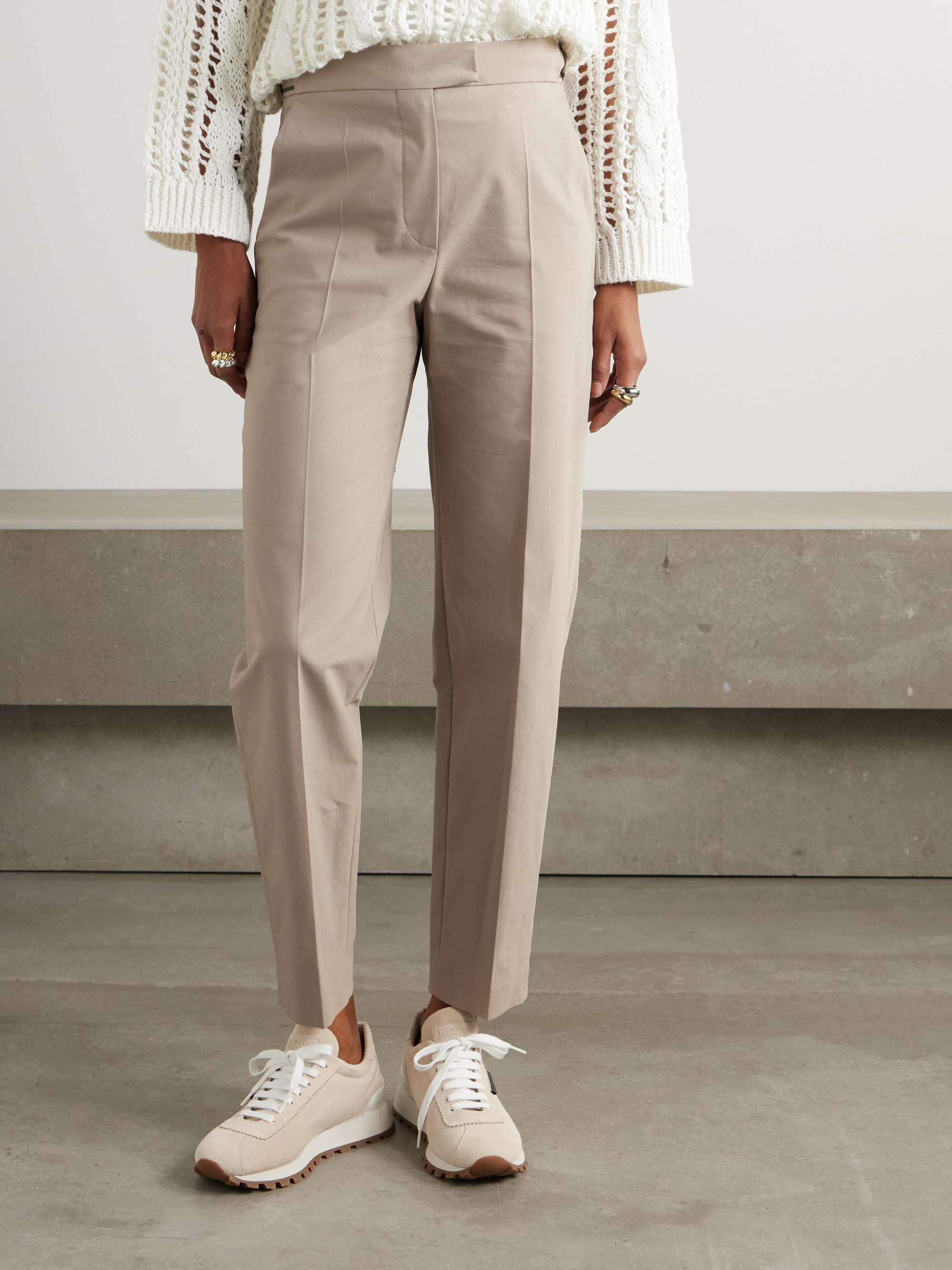 Cotton-blend twill tapered pants view