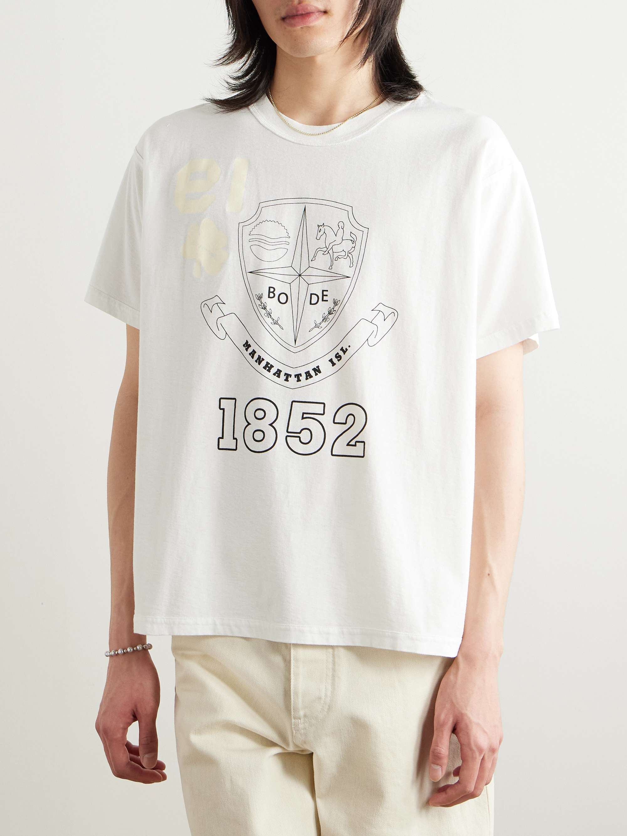 Cropped Reversible Printed Cotton-Jersey T-Shirt view