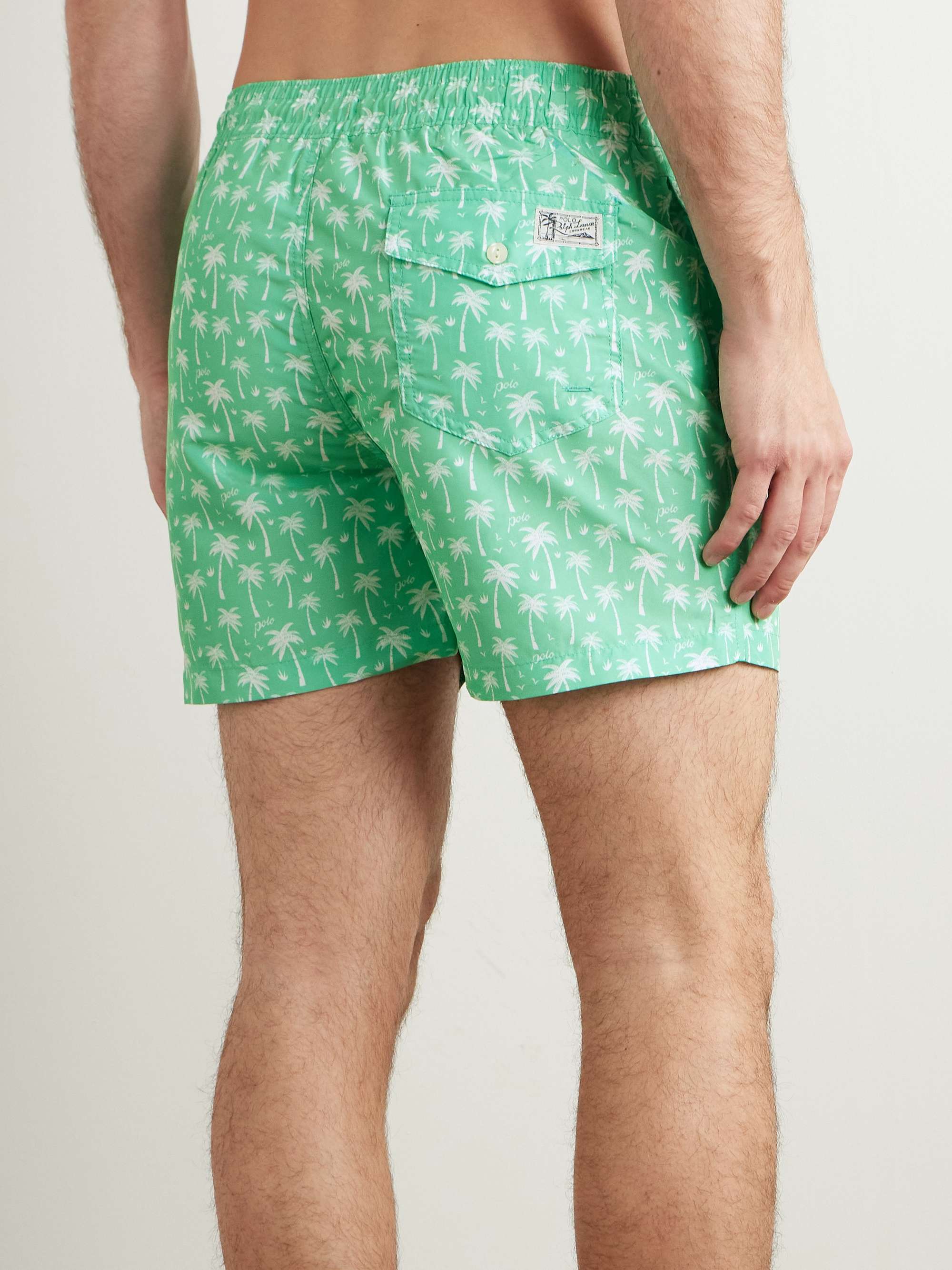 Traveler Straight-Leg Mid-Length Printed Swim Shorts view