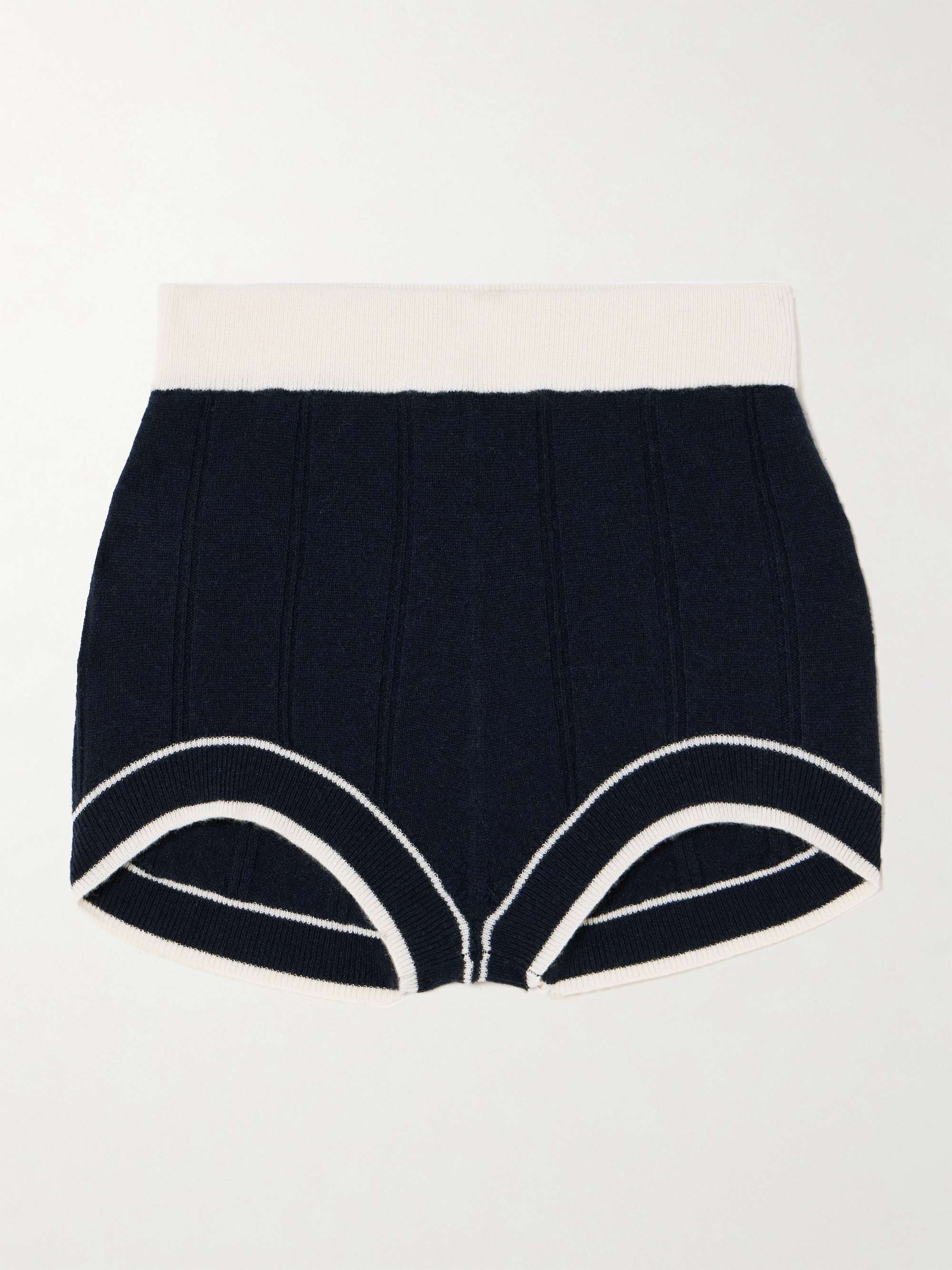 Ribbed cashmere shorts view