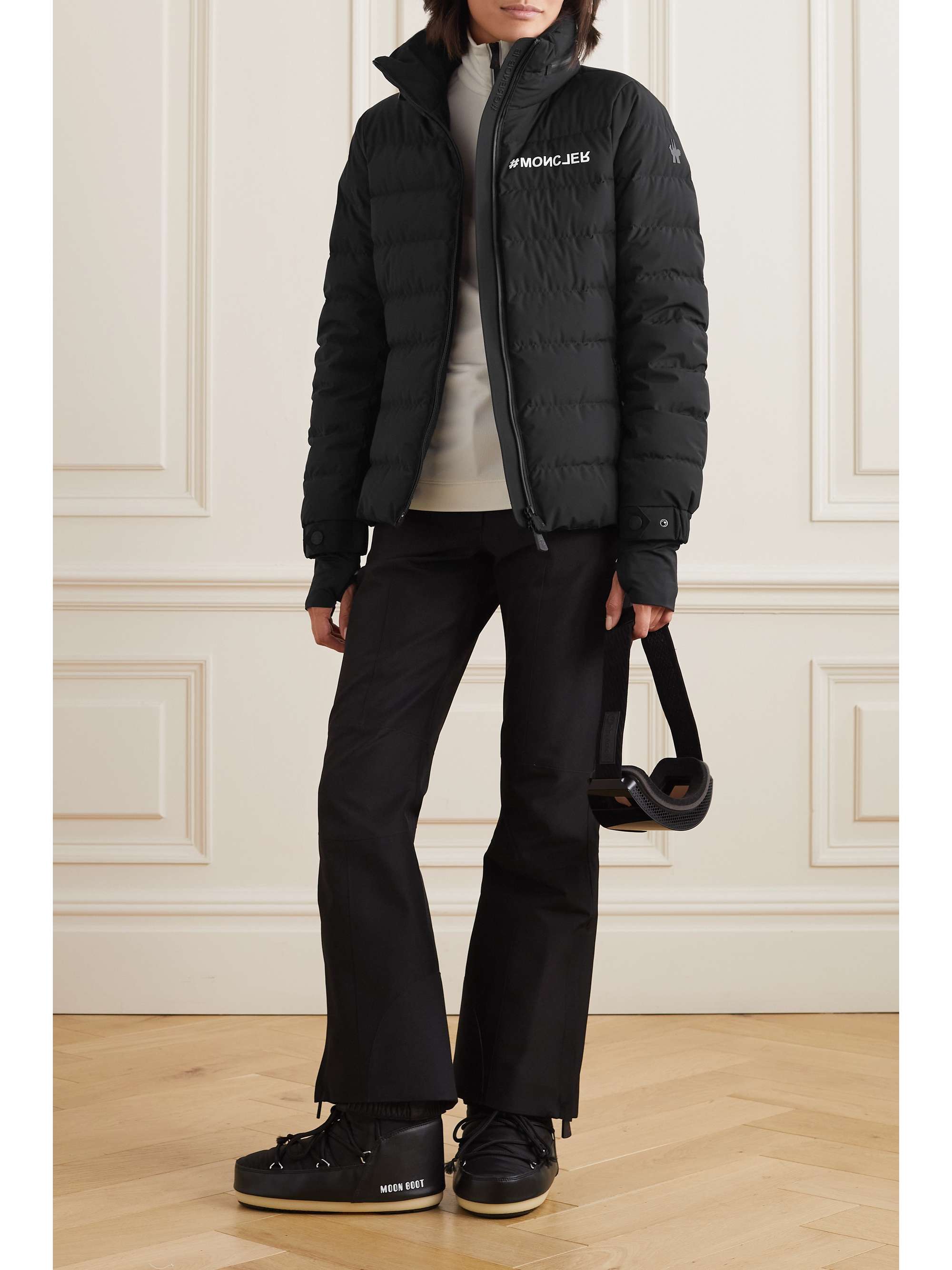 Bettex hooded belted quilted shell down jacket view