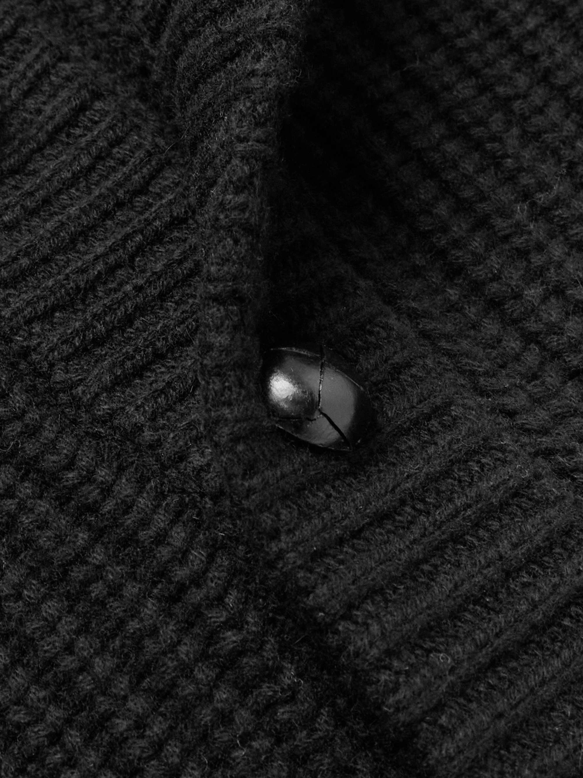 Somac Shawl-Collar Ribbed Cashmere Cardigan view