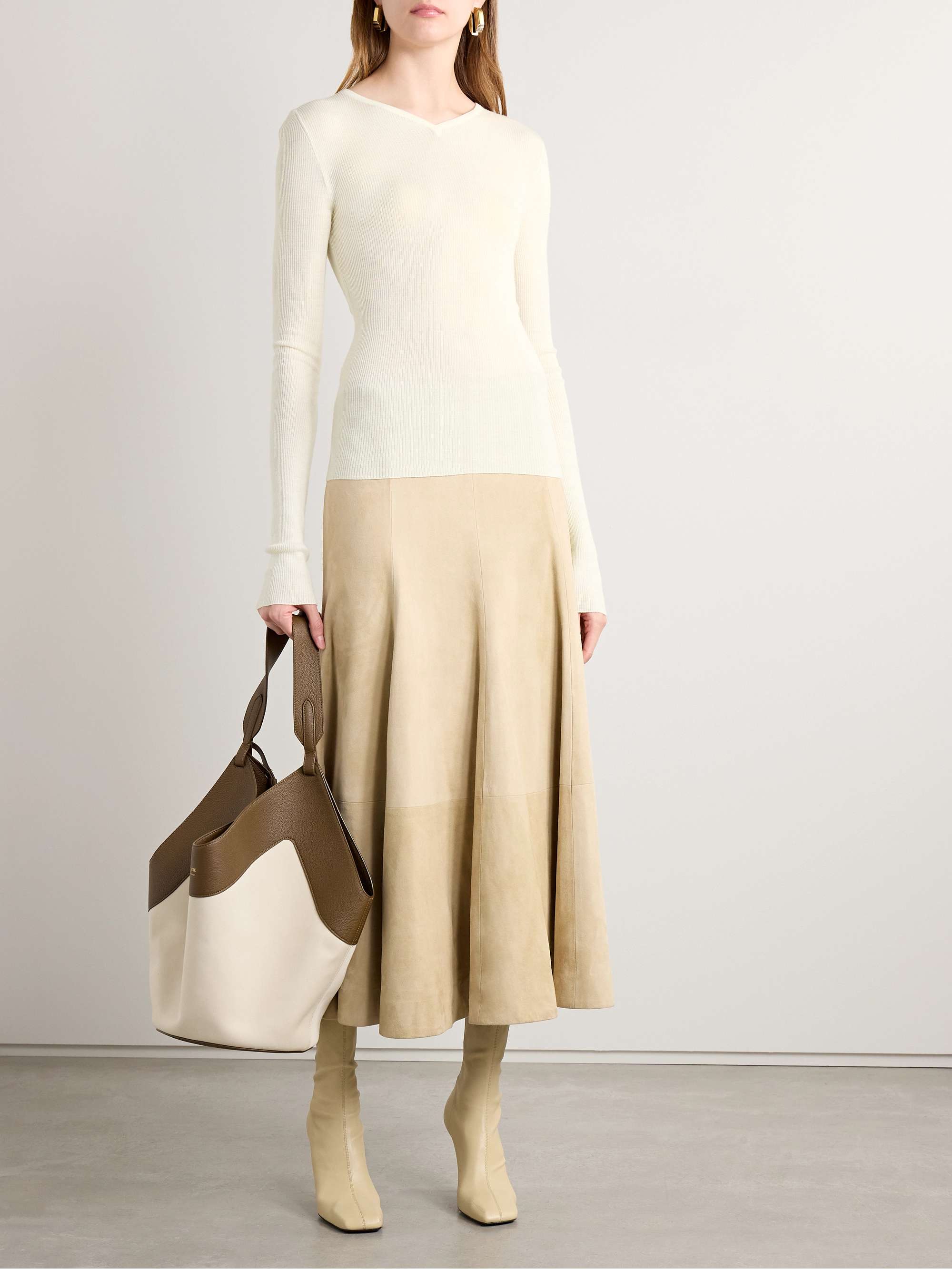 Tania ribbed wool-blend top view