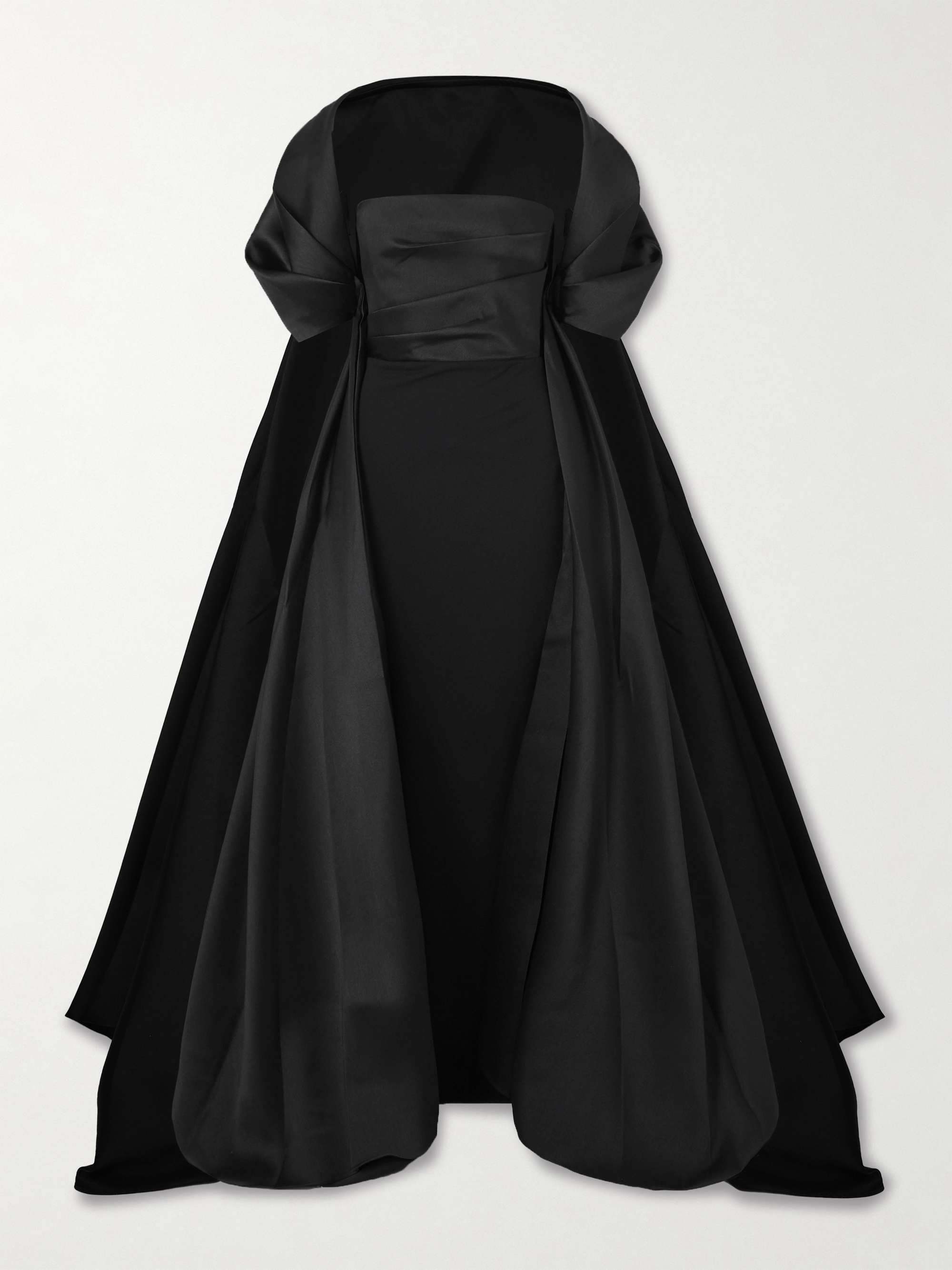 Satin twill-trimmed crepe gown view