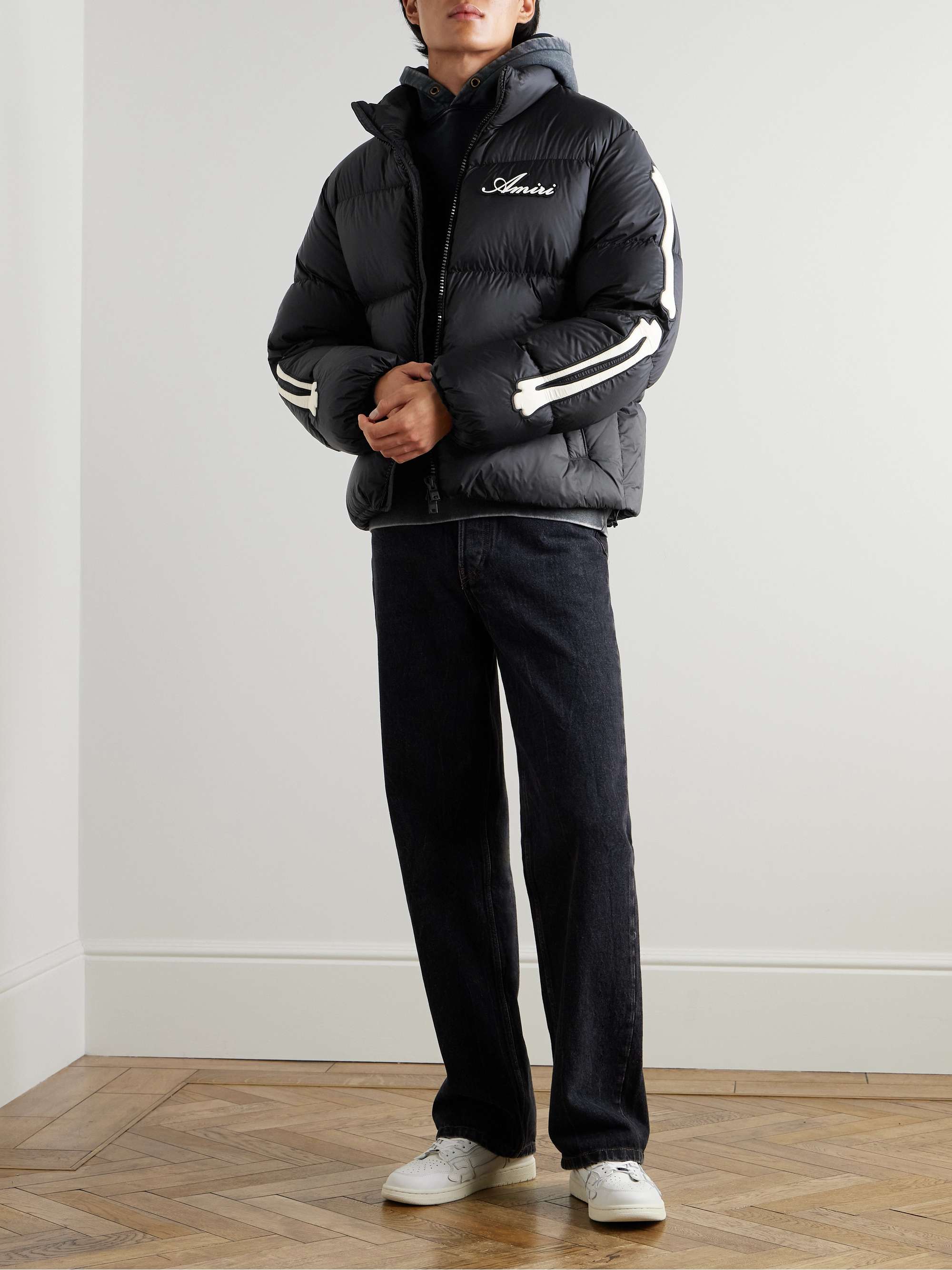 Bones Appliquéd Quilted Shell Down Jacket view