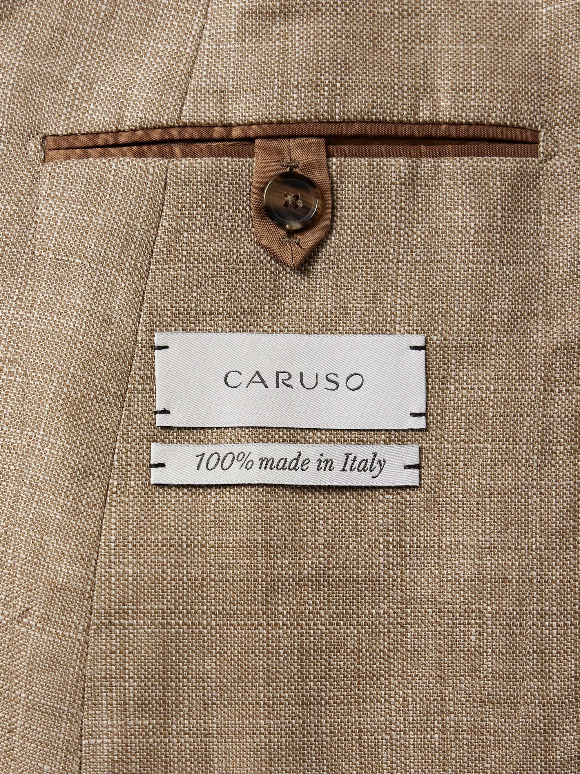 Slim-Fit Double-Breasted Linen and Wool-Blend Blazer view