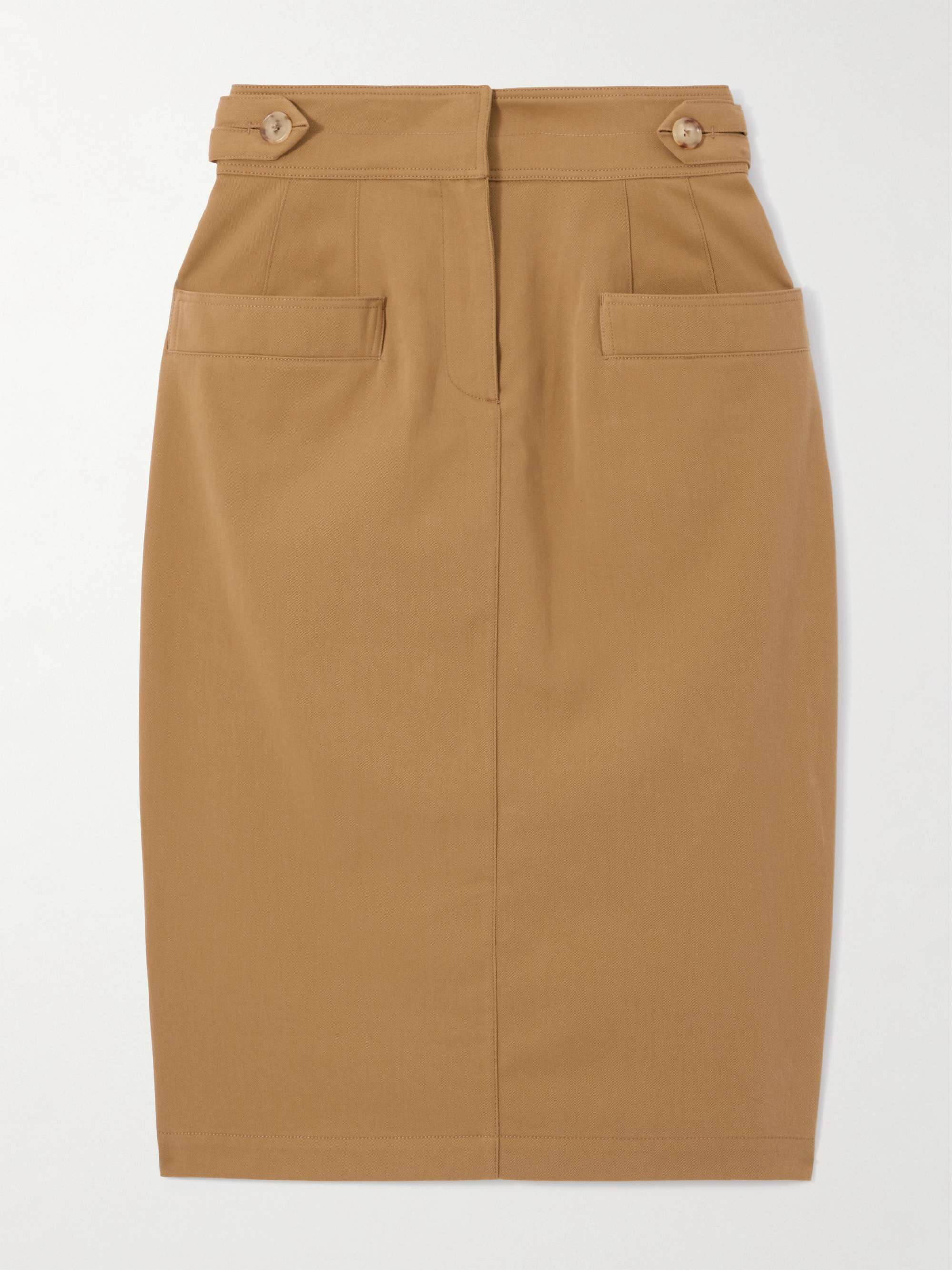 Cotton-twill midi skirt view
