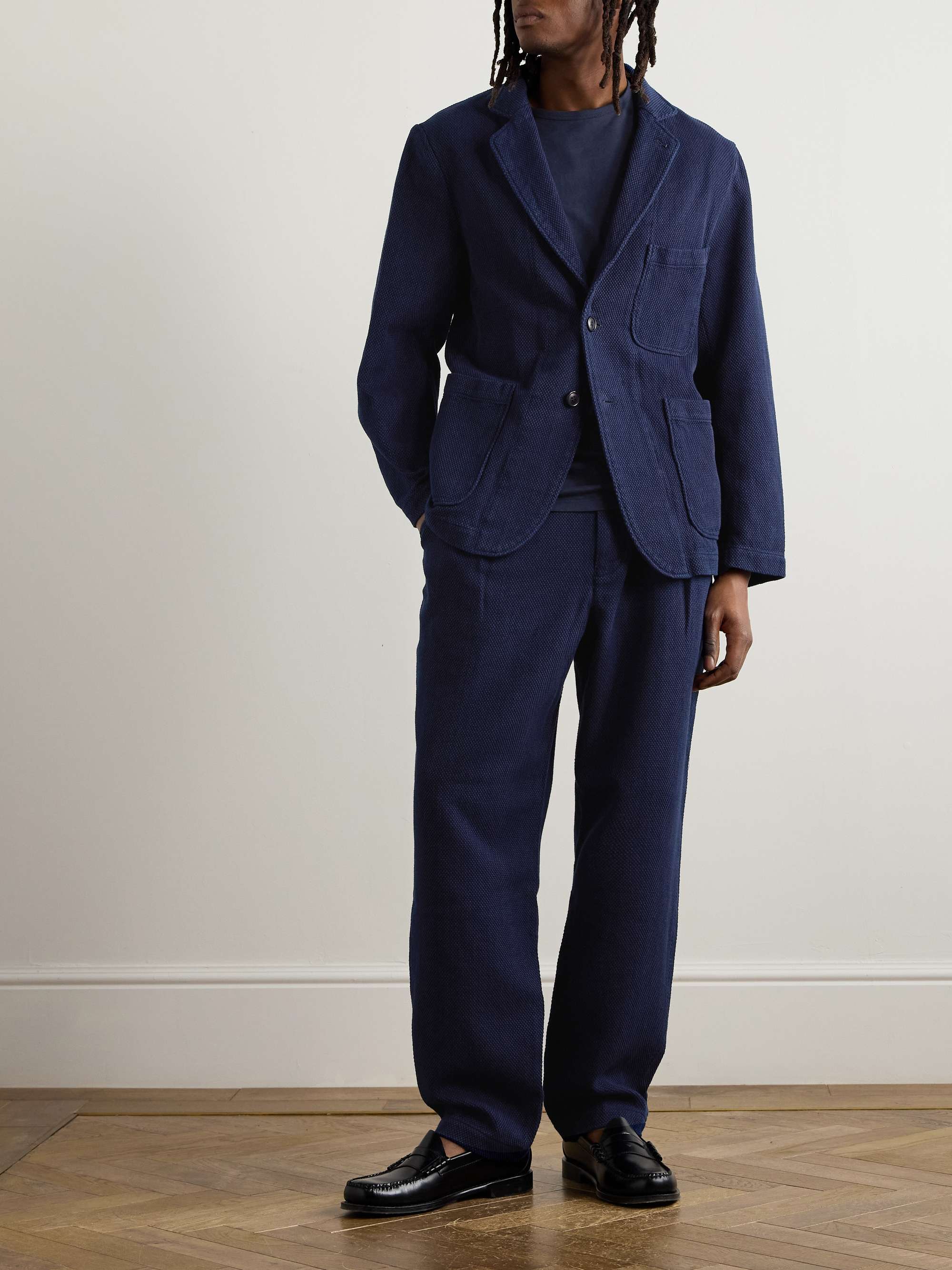 Sashiko Indigo-Dyed Cotton Suit Jacket view