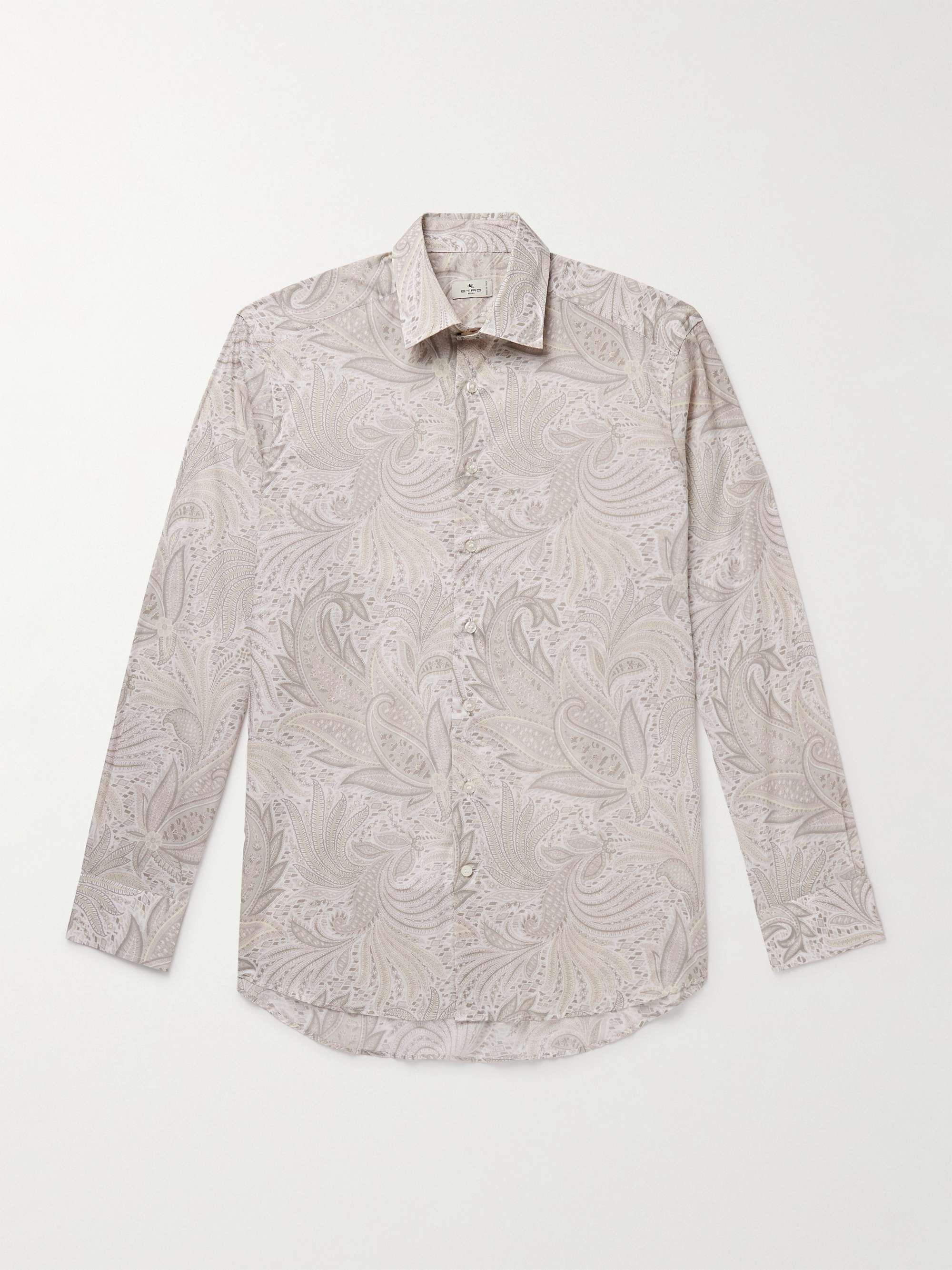 Slim-Fit Paisley-Print Cotton Shirt view