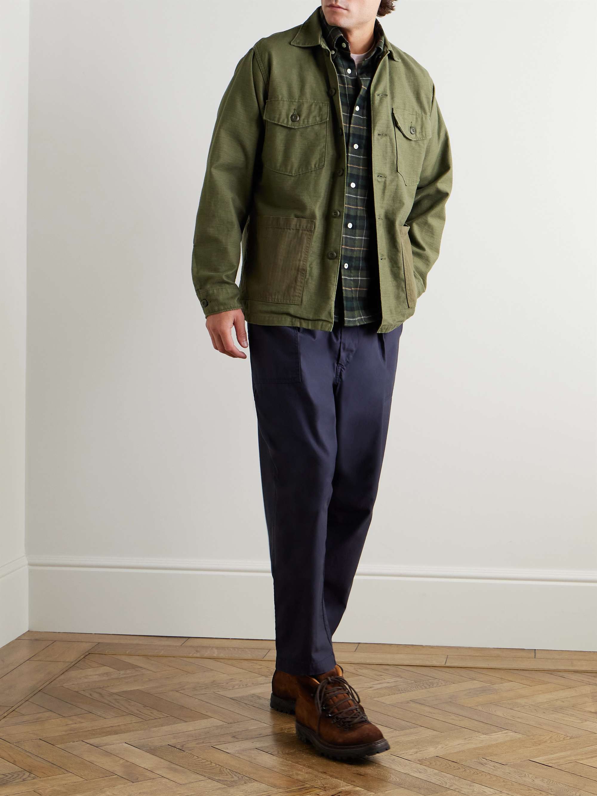 Pitt Button-Down Collar Checked Cotton-Flannel Shirt view