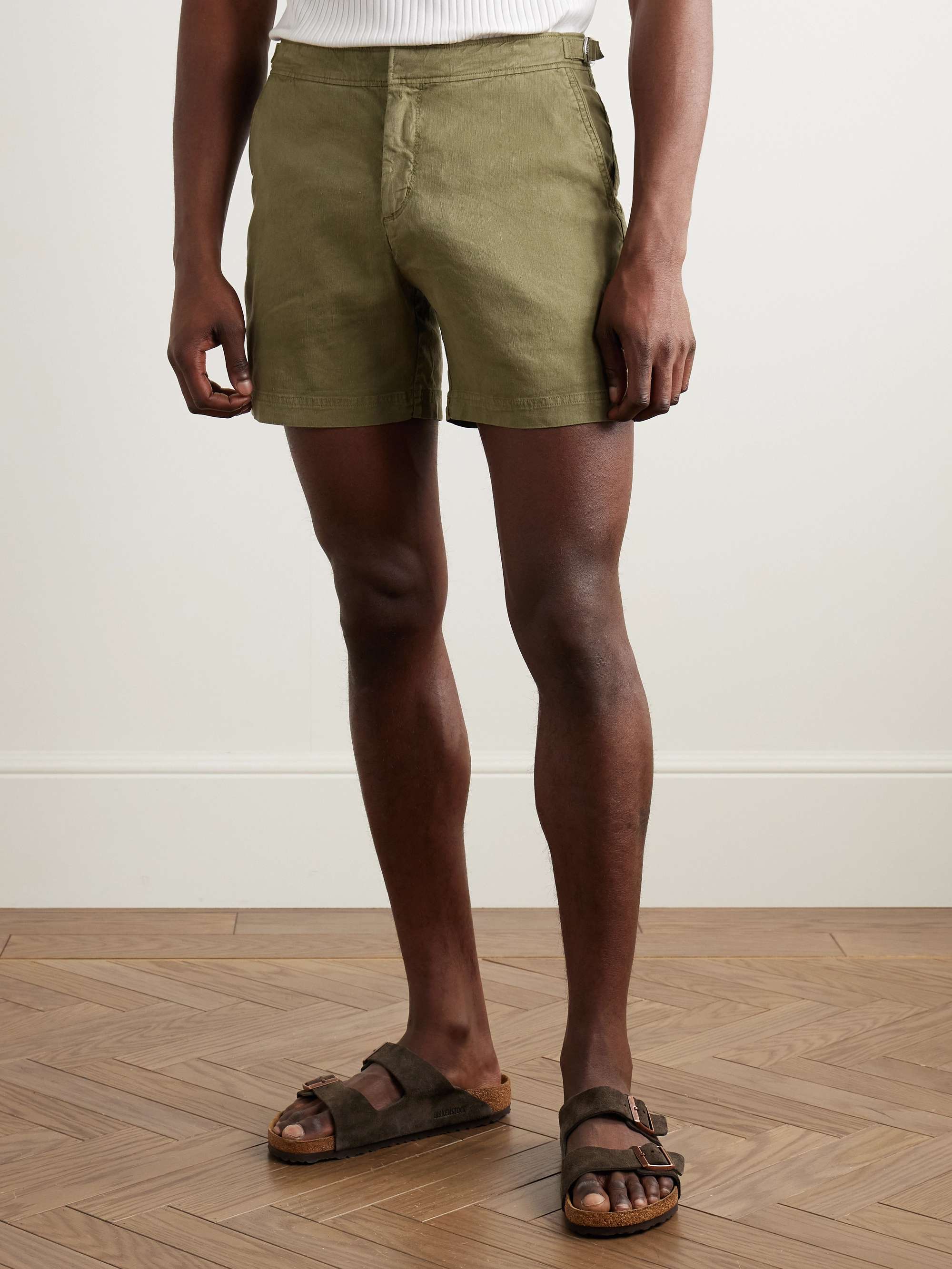 Bulldog Slim-Fit Straight-Leg Stretch-Linen and Lyocell-Blend Shorts view