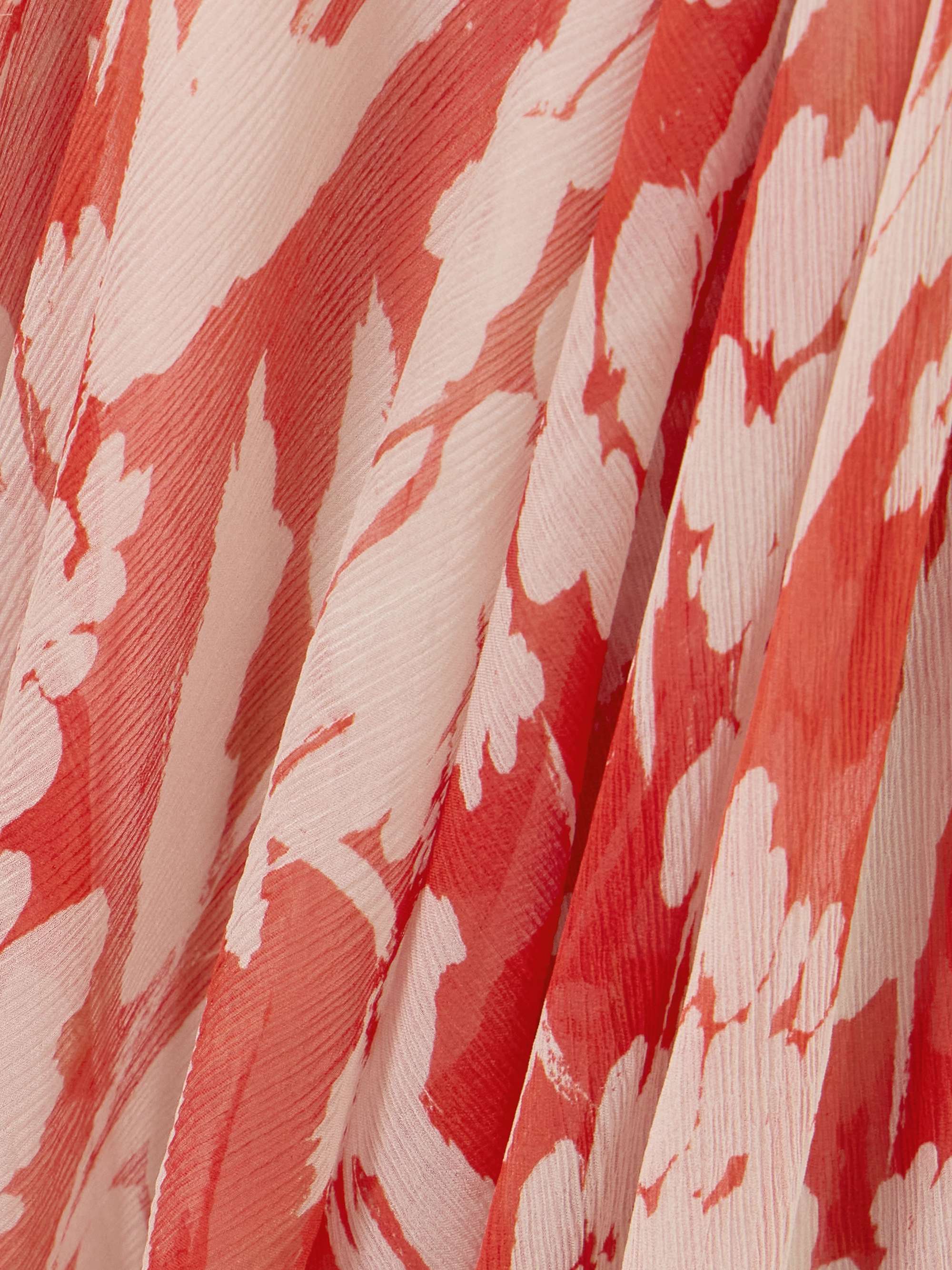 One-shoulder draped floral-print silk-georgette maxi dress view