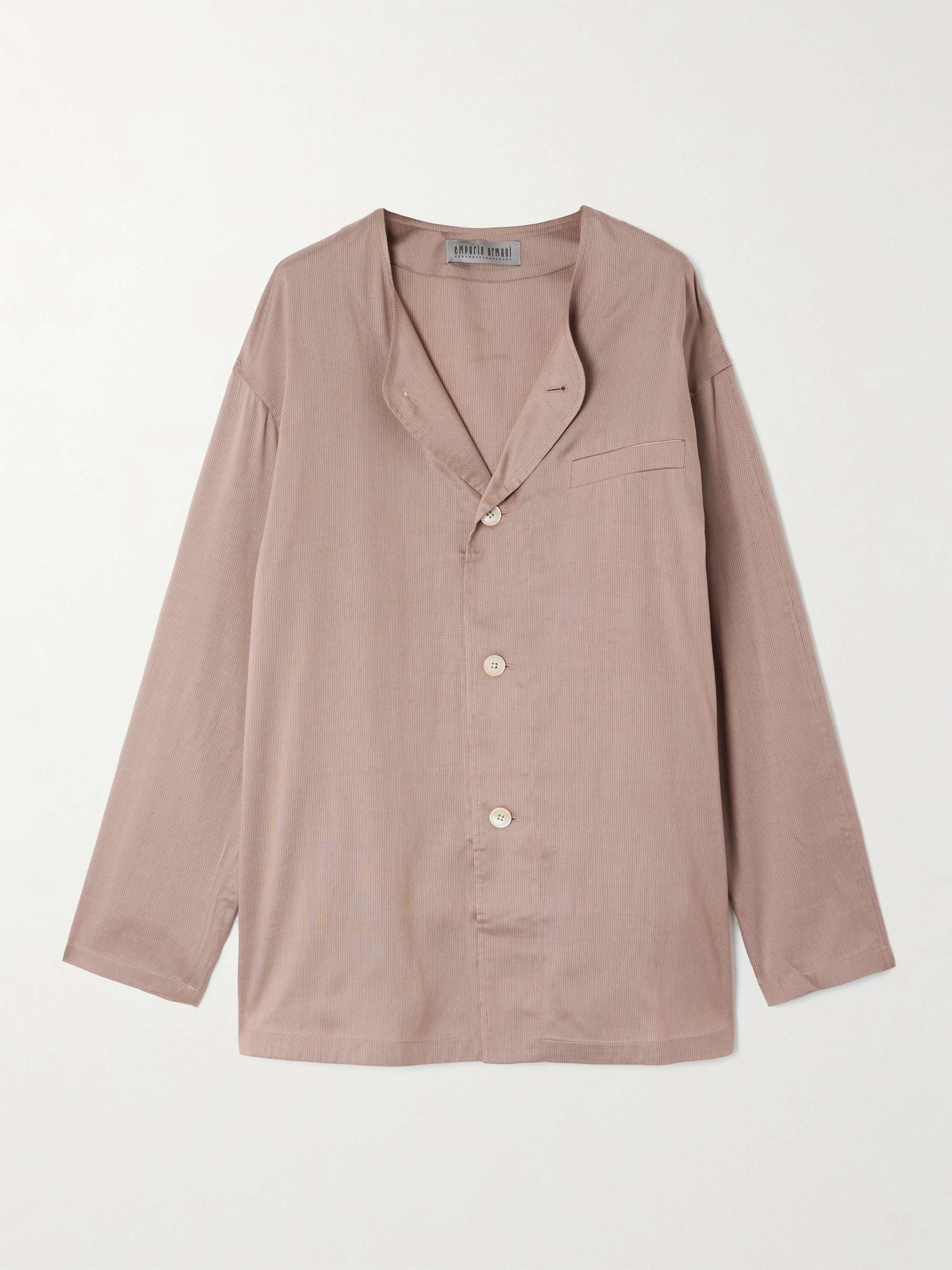 + Emporio Armani Strato Lyocell and silk-blend shirt view