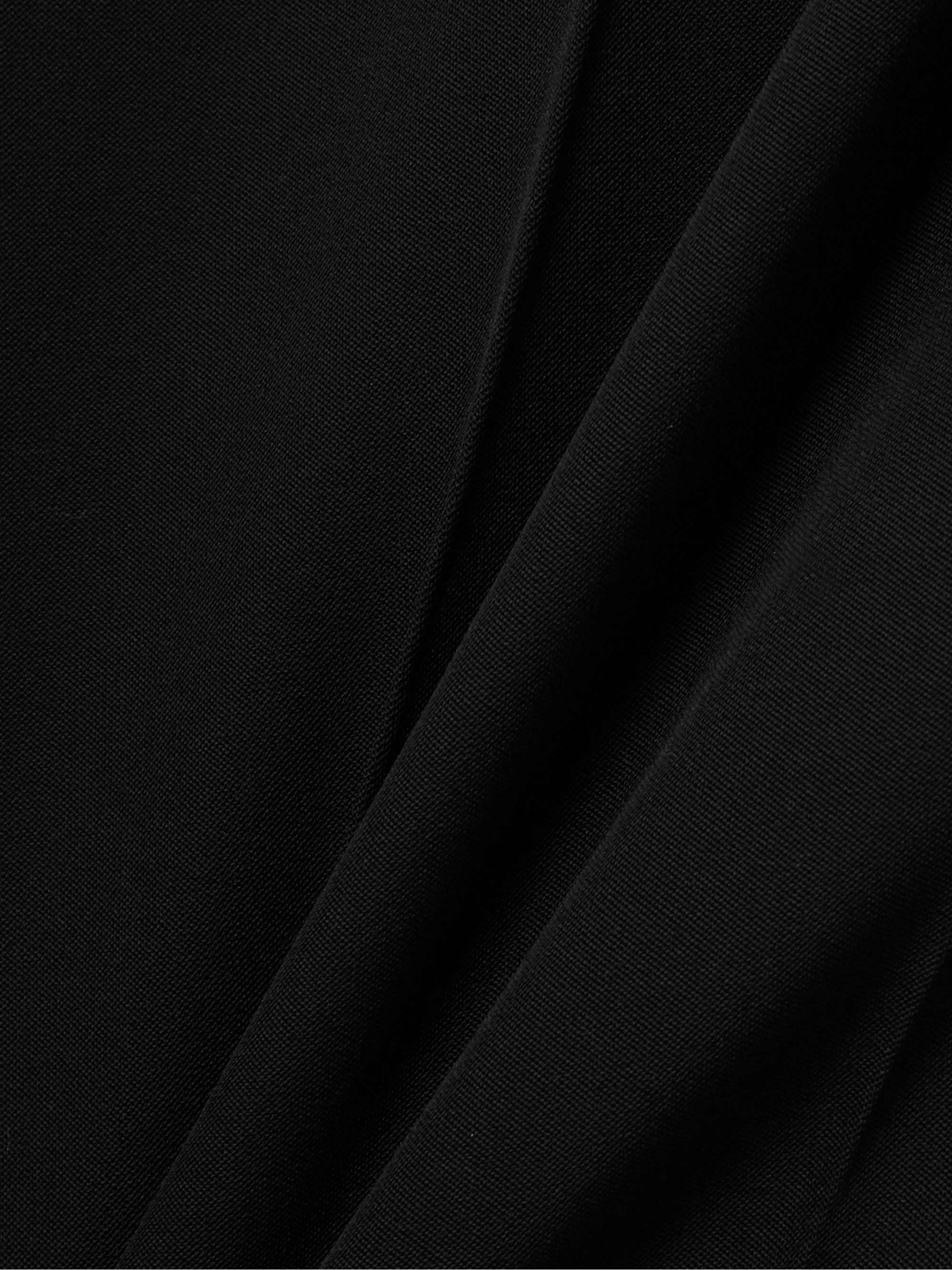 Satin-trimmed grain de poudre wool wide-leg pants view