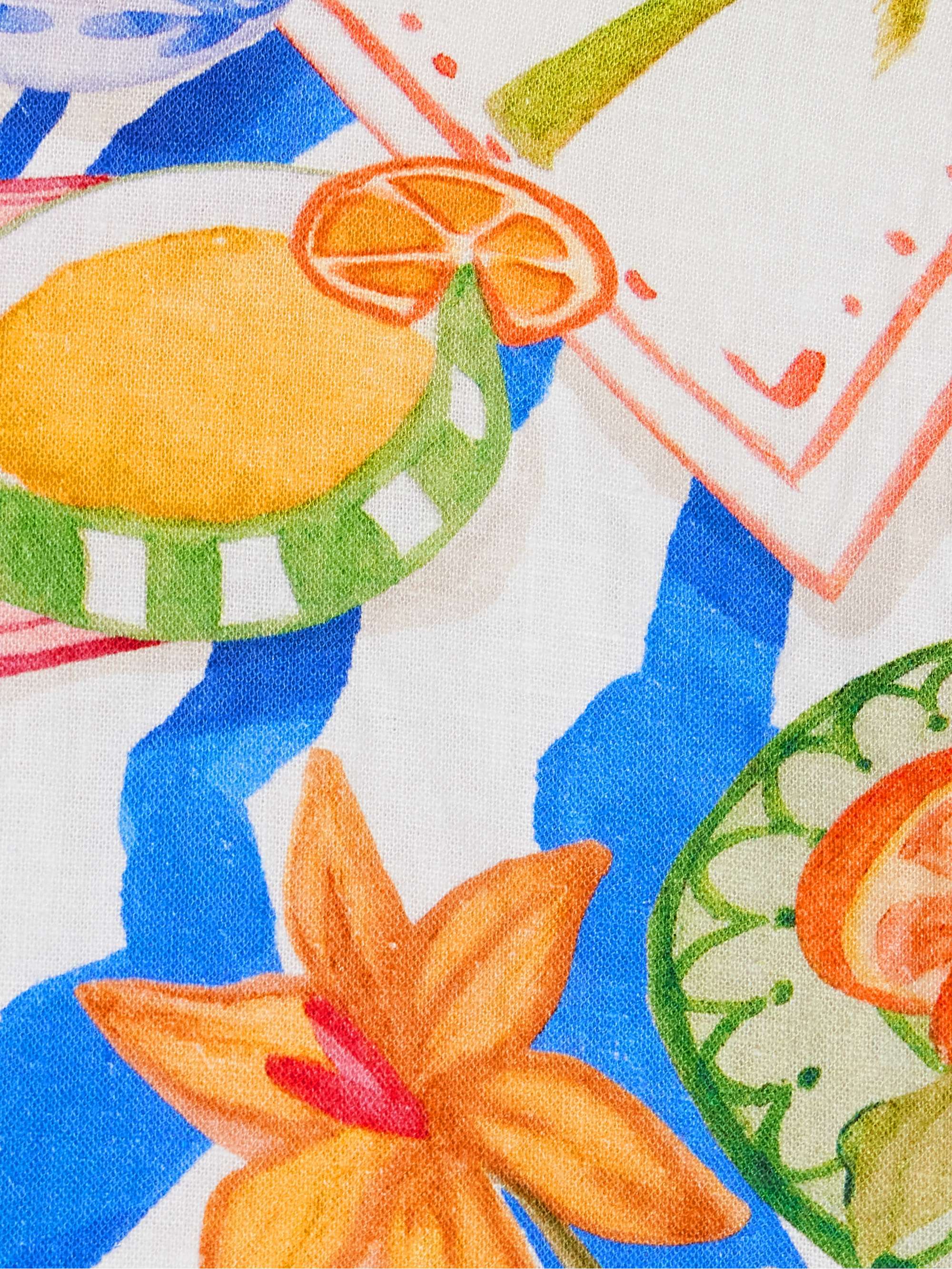 Cropped open-back printed linen-blend tank view