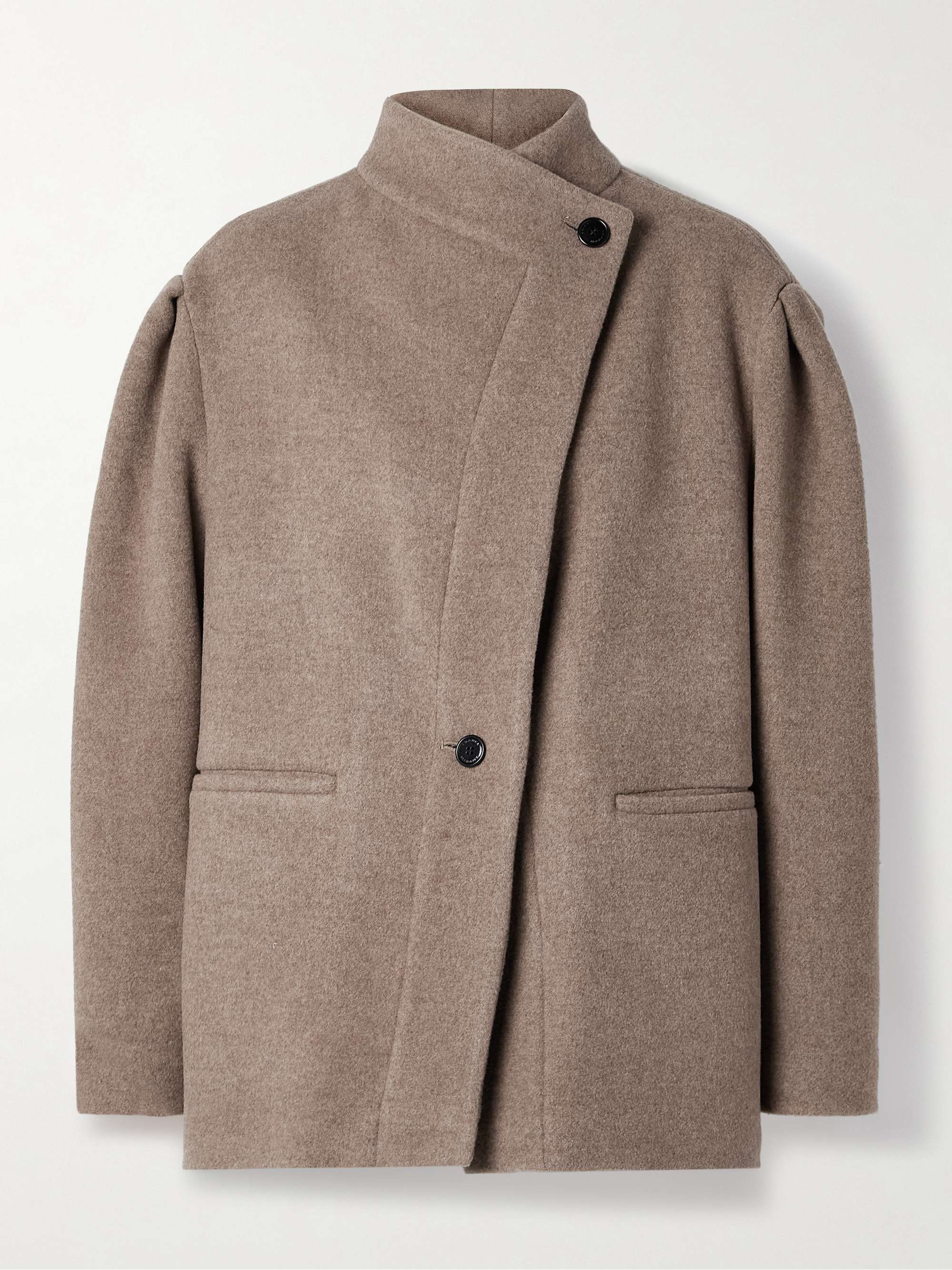 Jabadi asymmetric wool-blend felt coat view