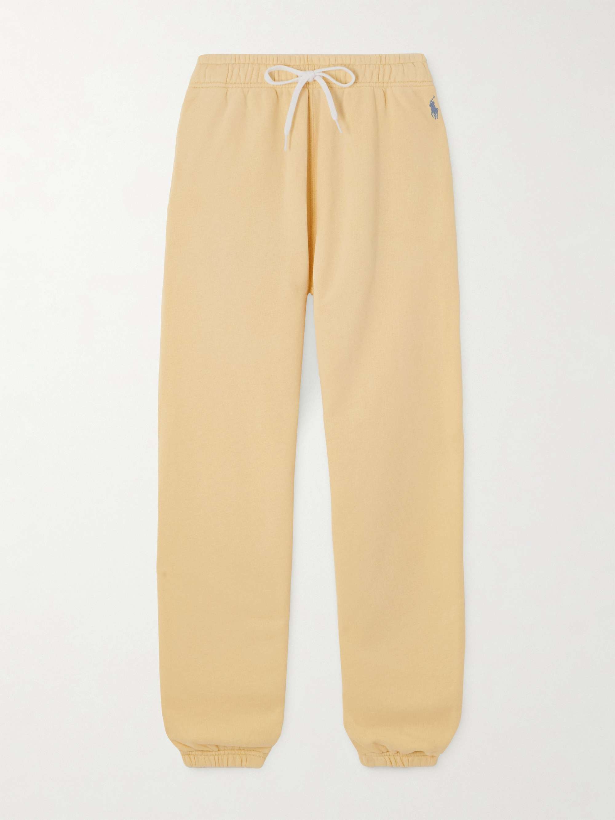 Embroidered cotton-blend jersey track pants view