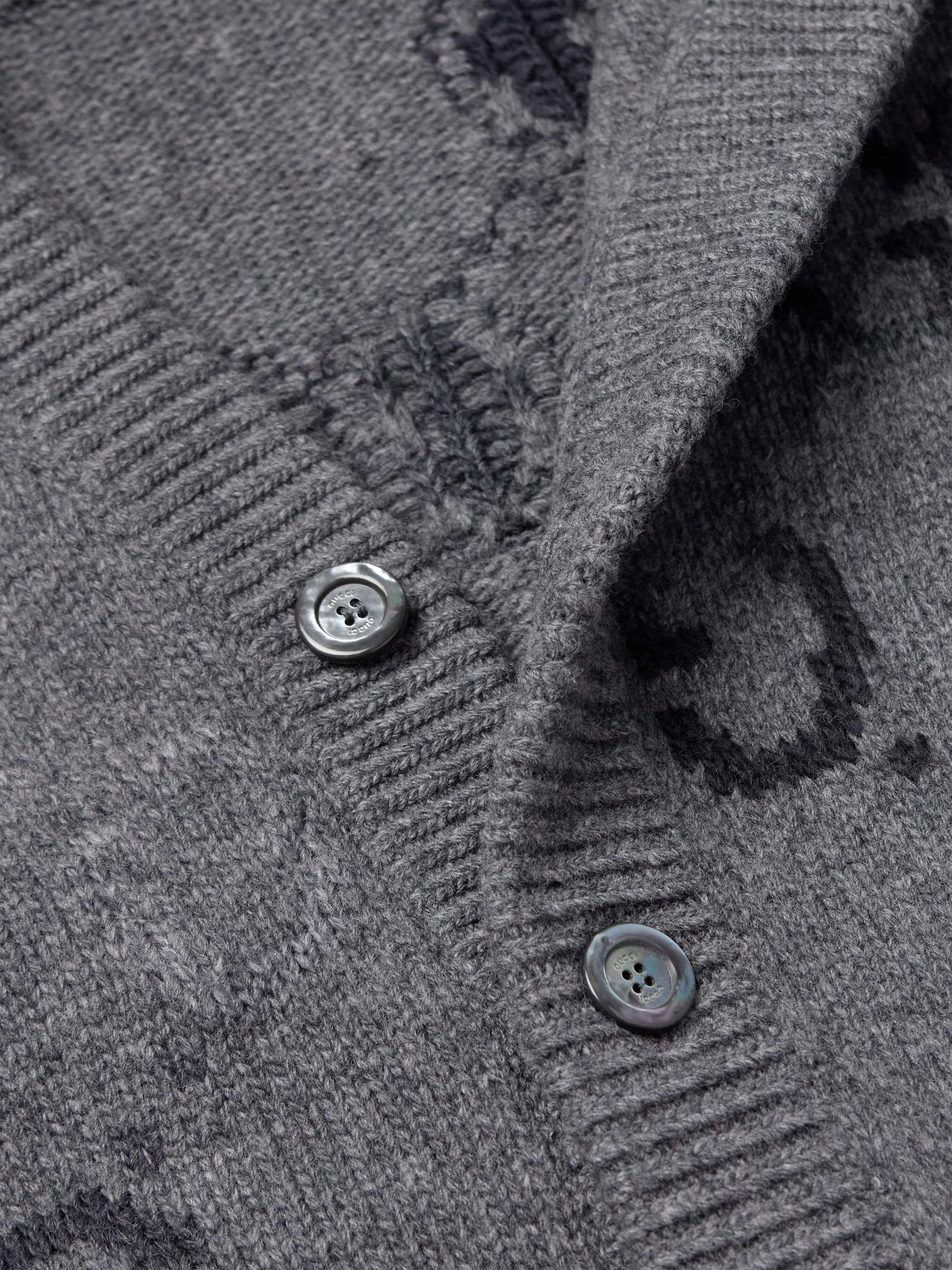 Logo-Jacquard Wool-Blend Cardigan view