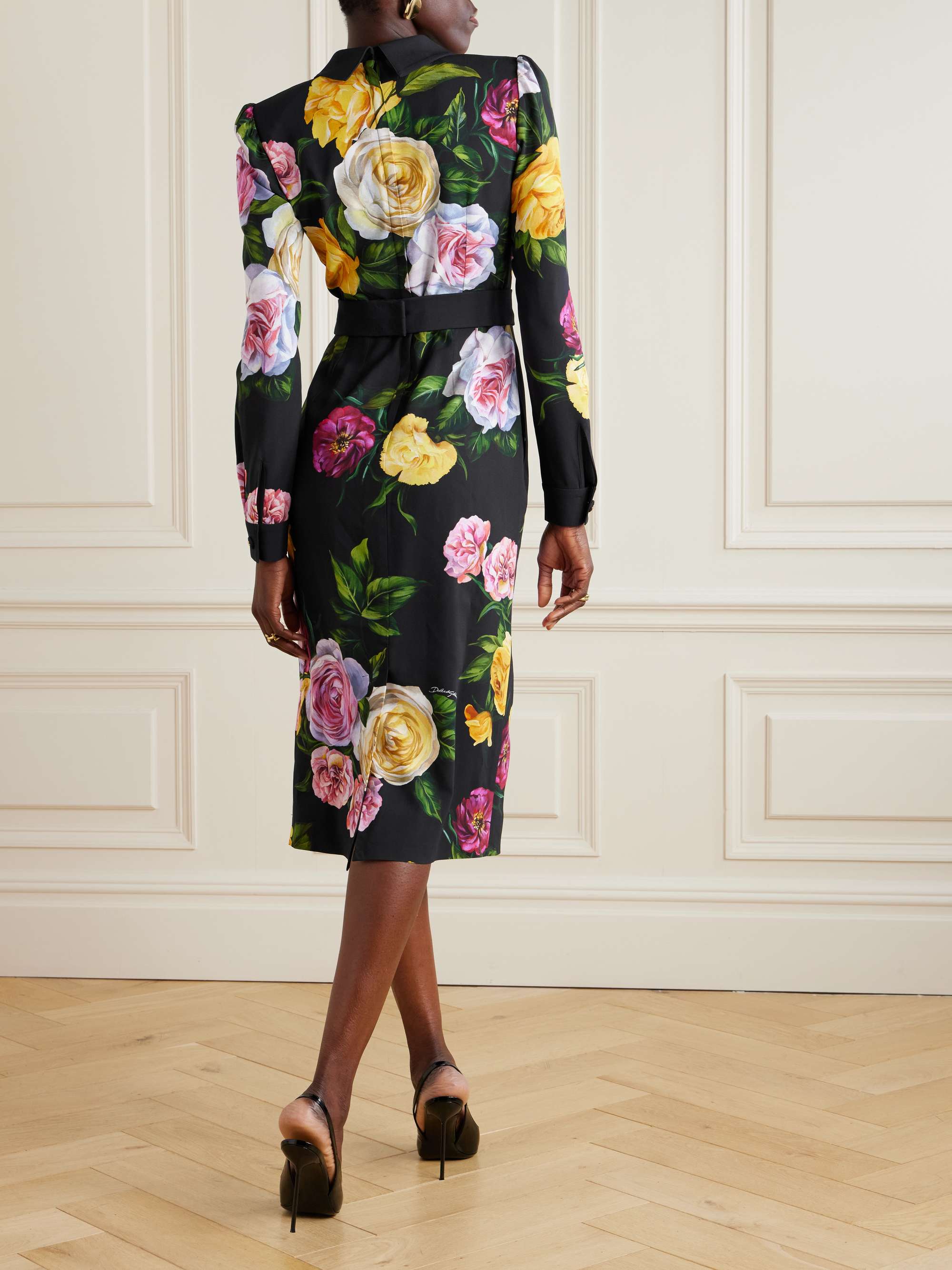 Floral-print cady midi dress view
