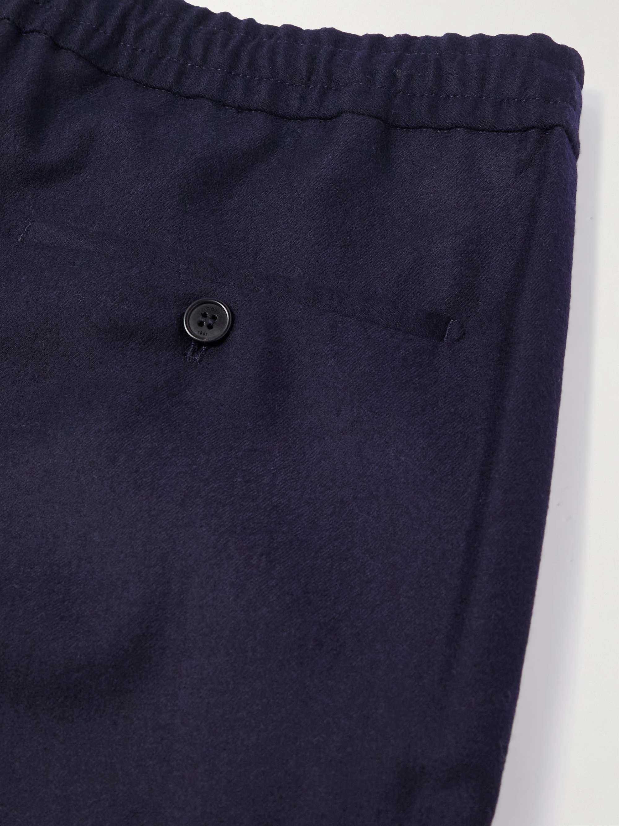Venezia 1951 Tapered Pleated Brushed Virgin Wool-Twill Drawstring Trousers view