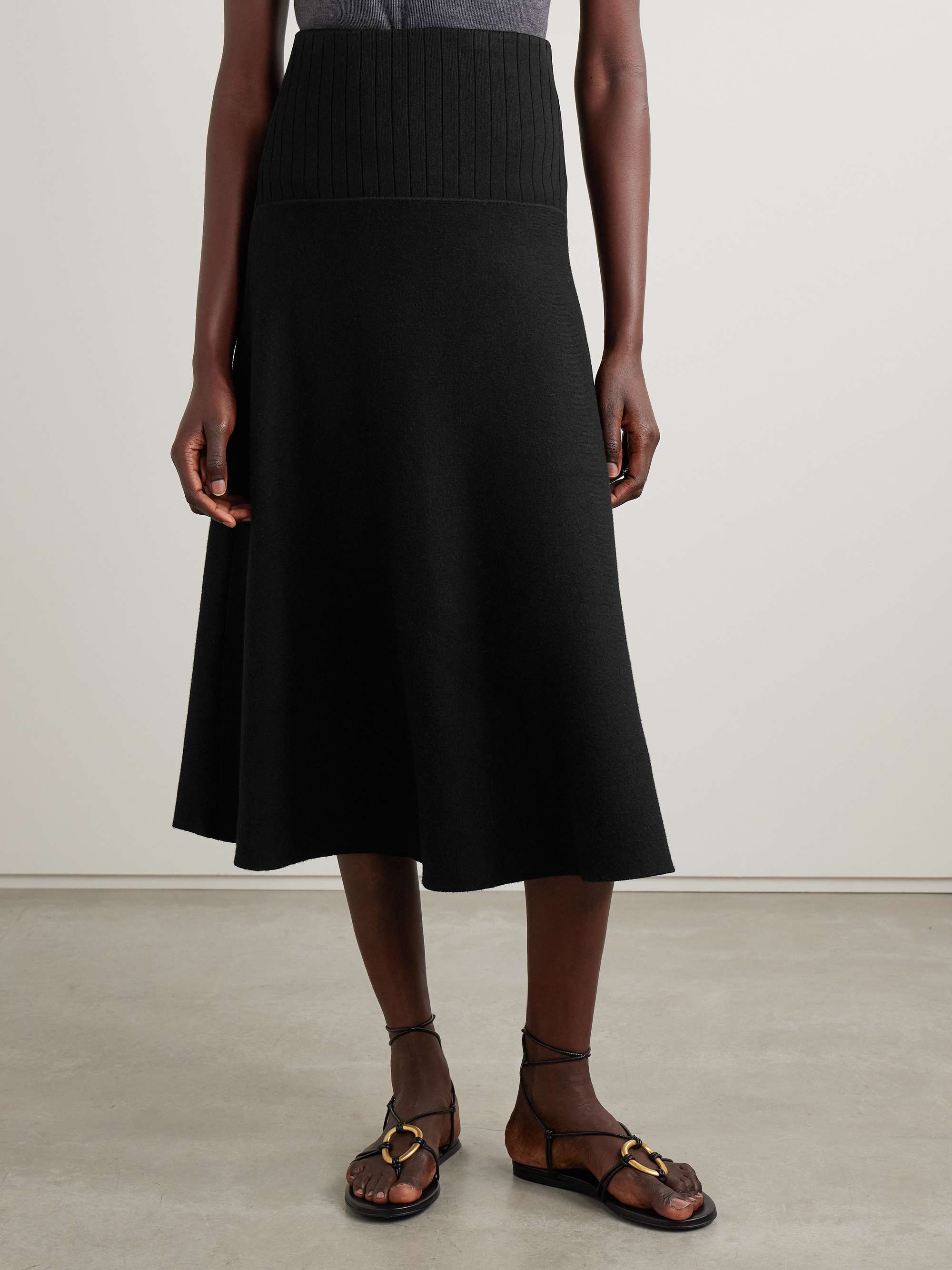 Katalina ribbed ponte midi skirt view