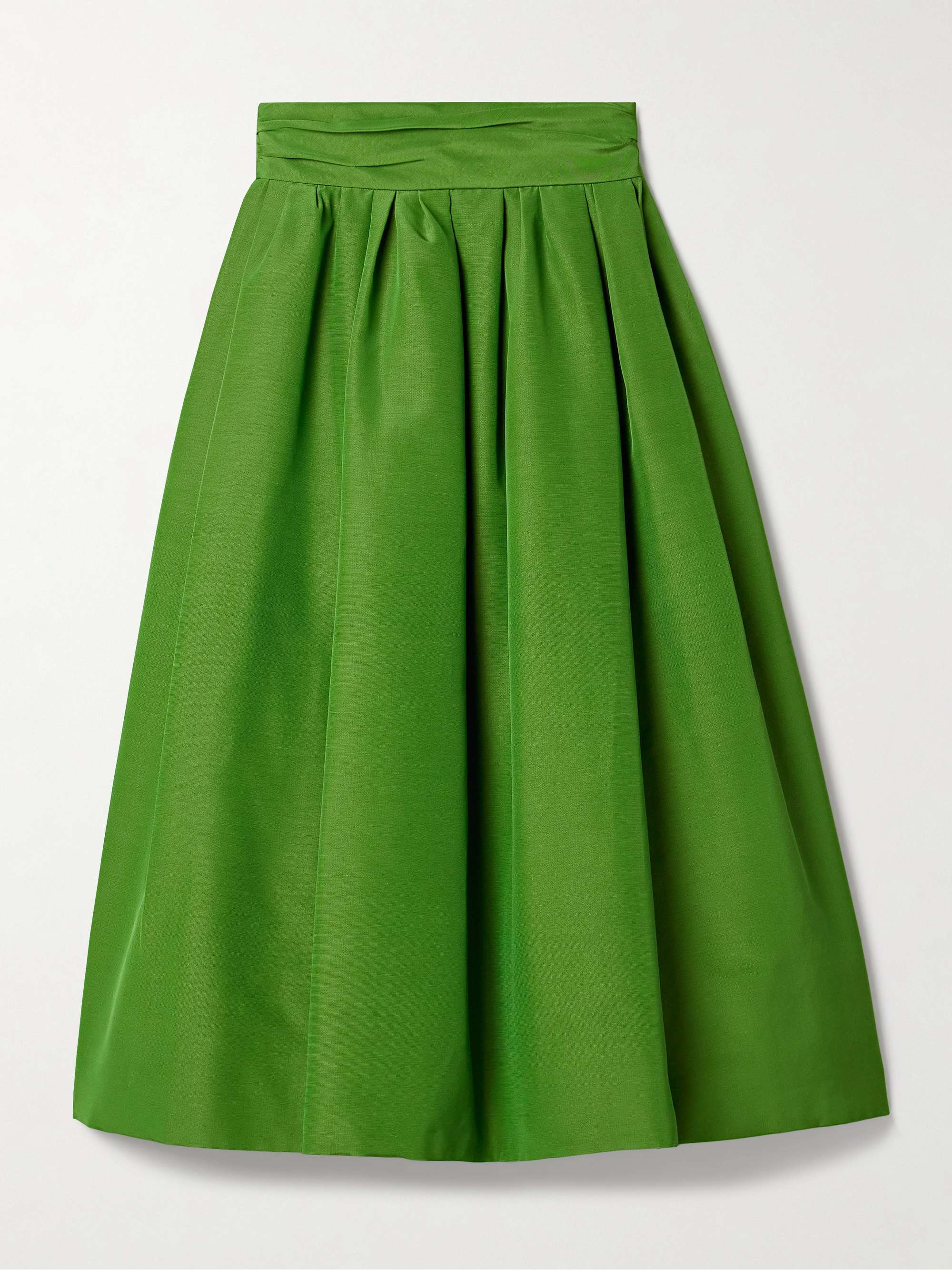 Pleated cotton-blend faille midi skirt view