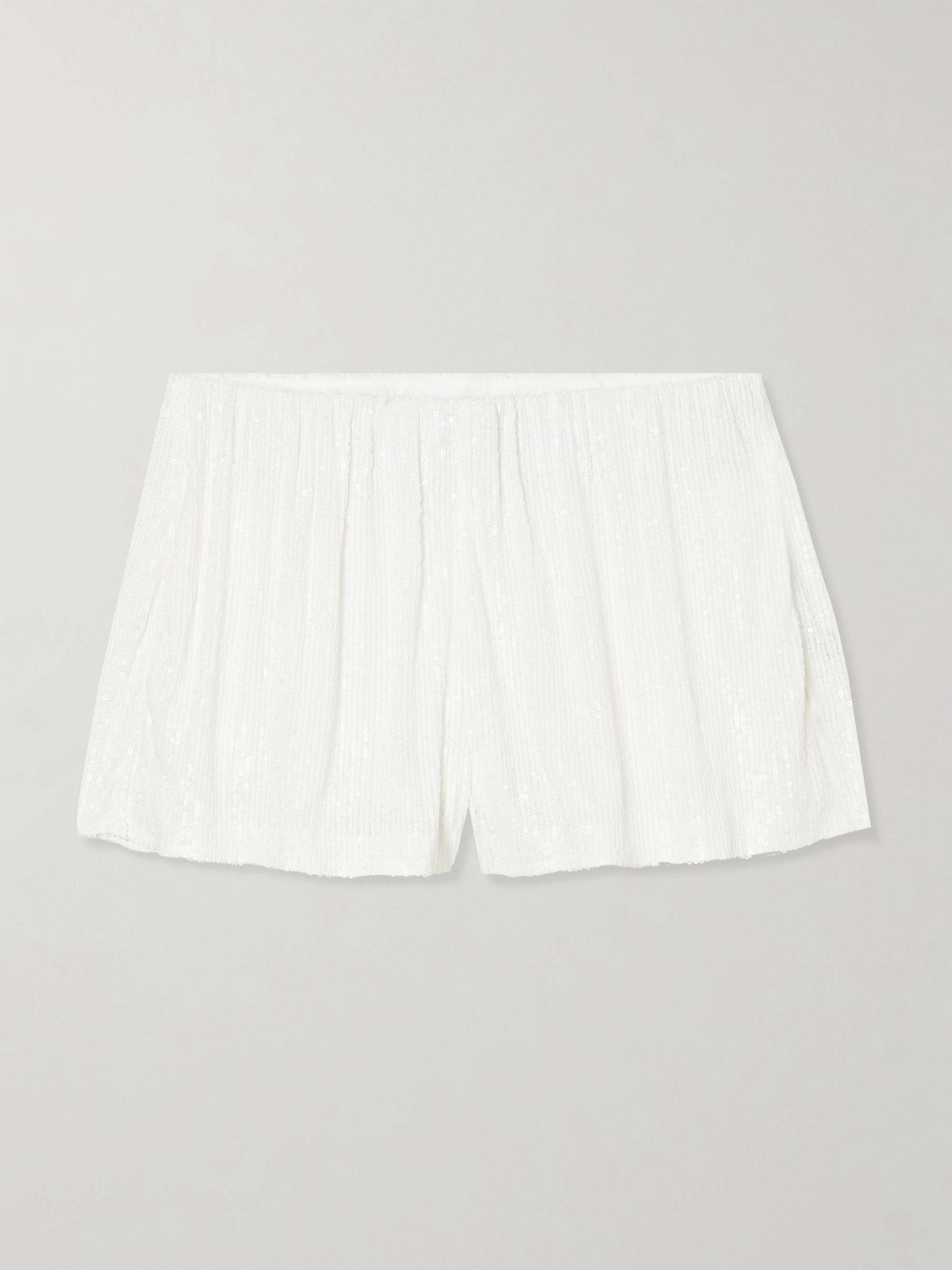 Boyfriend Elephant sequined stretch-mesh shorts view