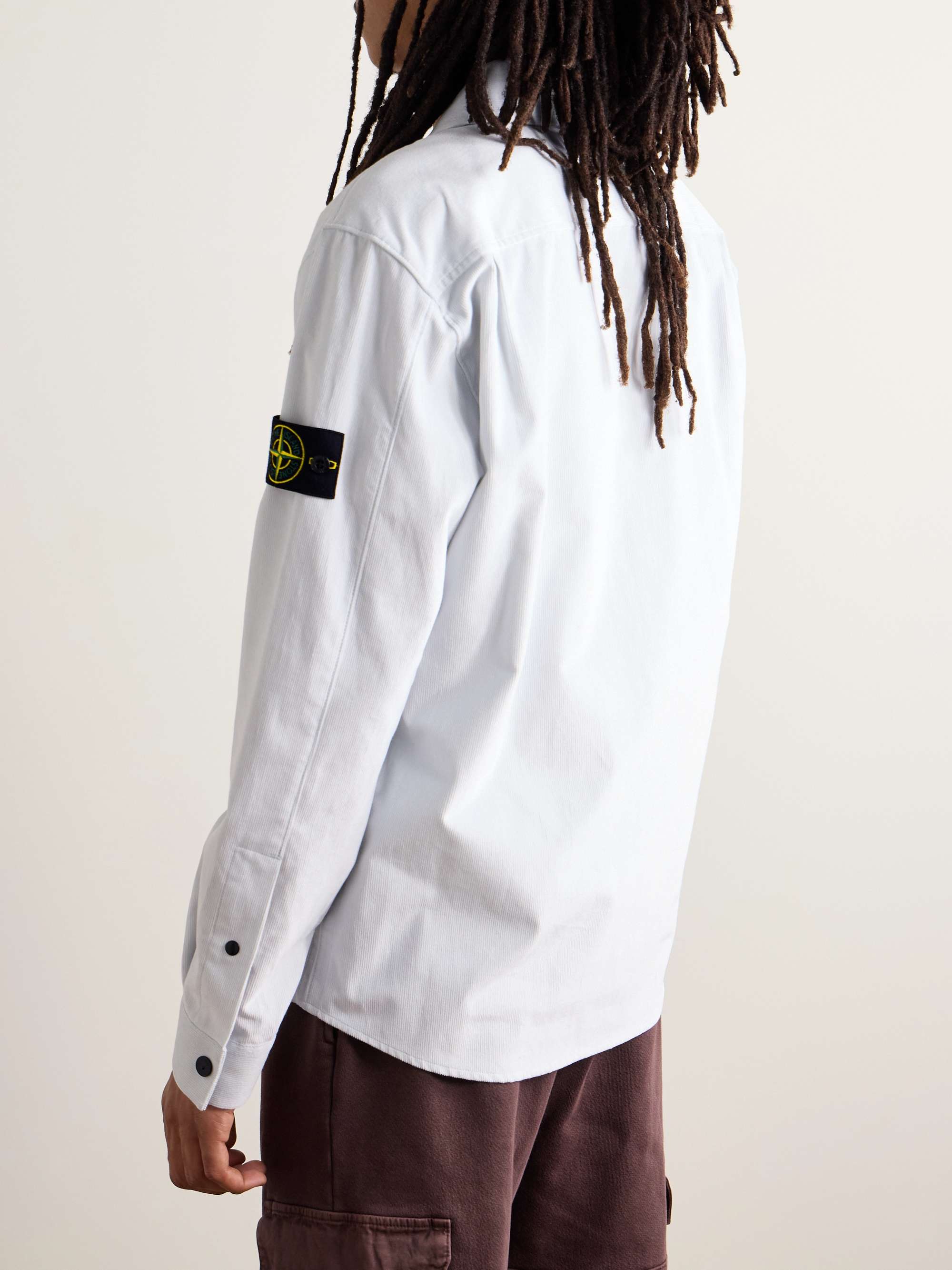 Logo-Appliquéd Cotton Micro Corduroy Shirt view