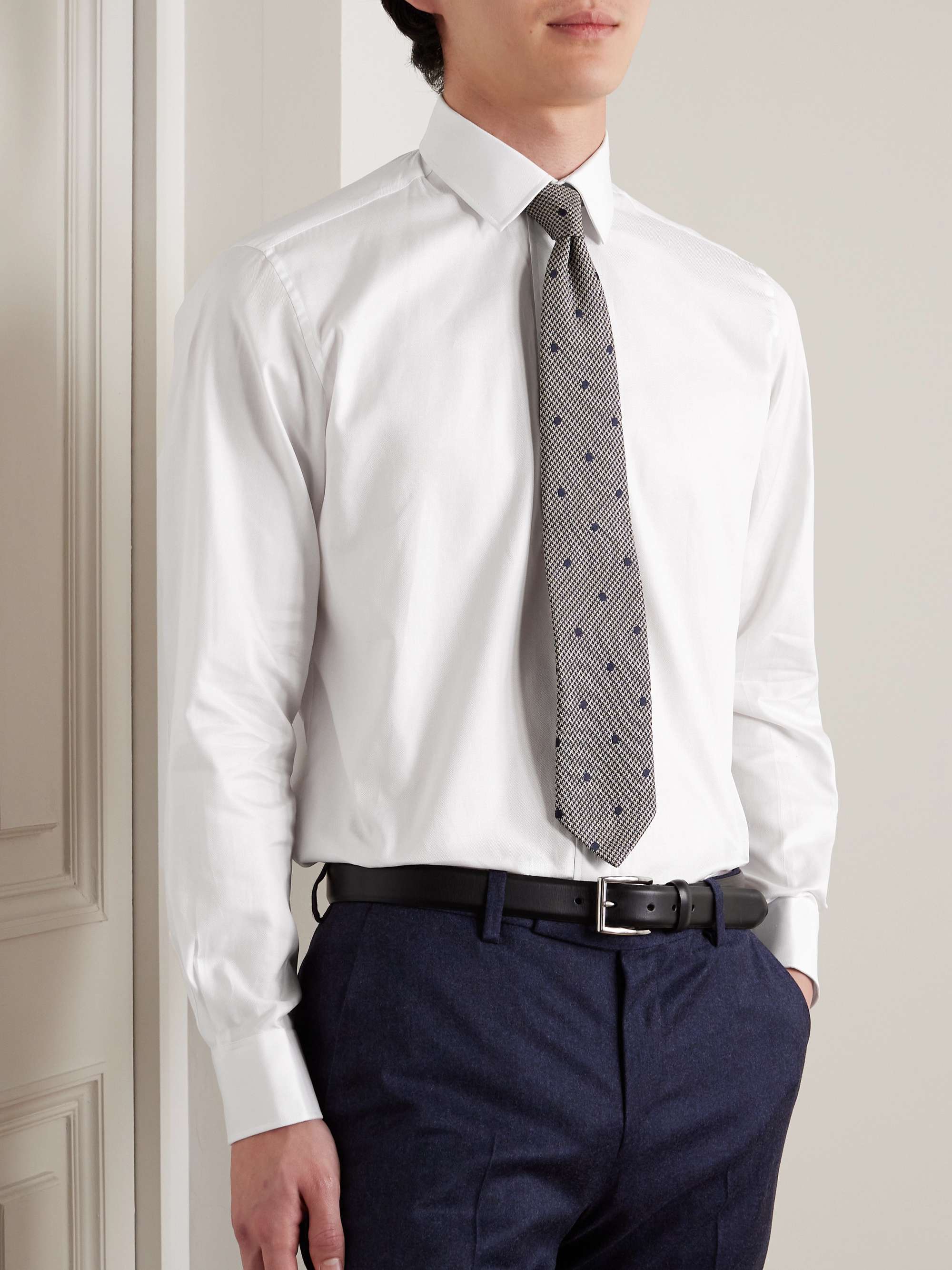 White Royal Slim-Fit Cotton Oxford Shirt view