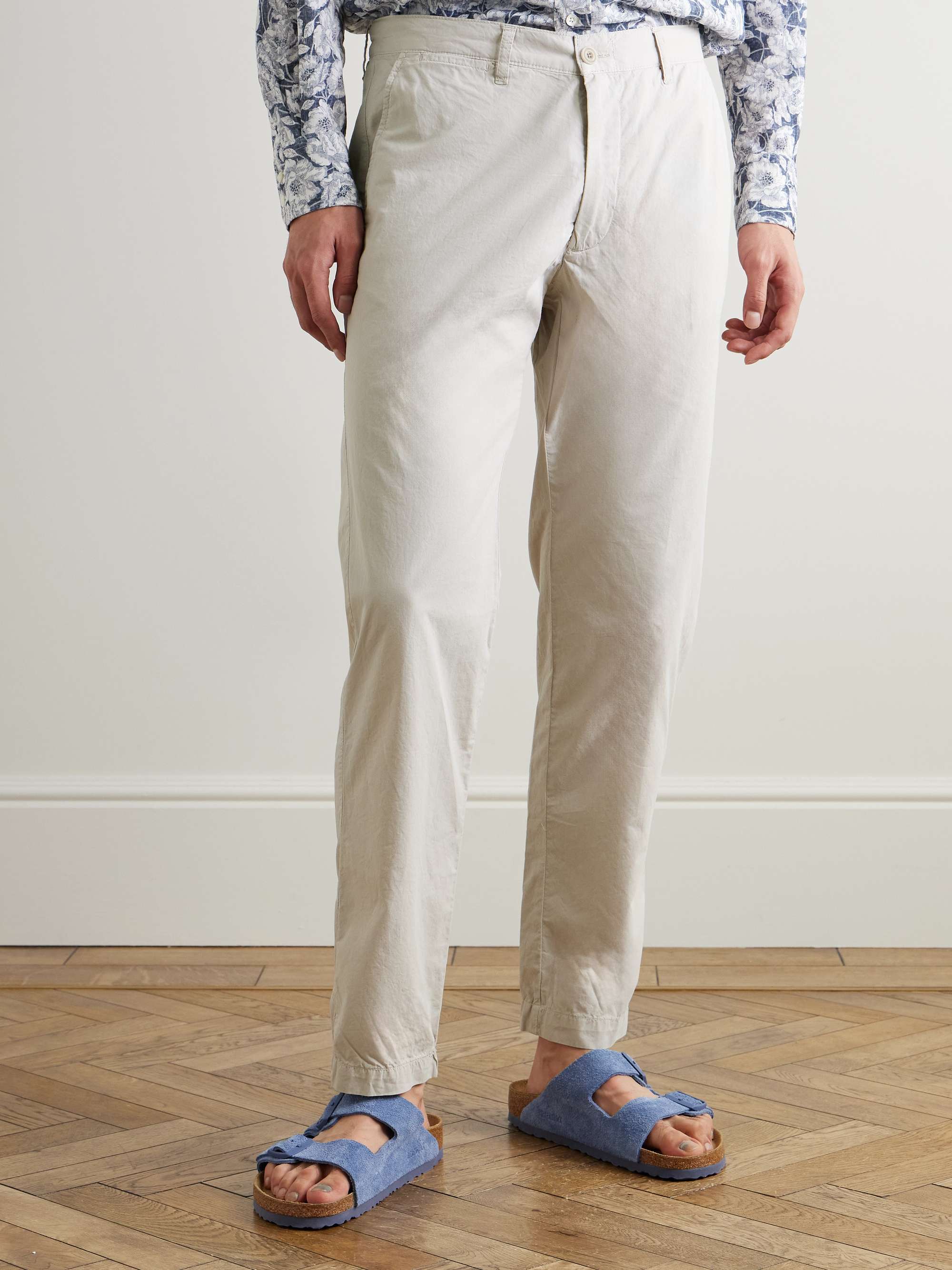 Tyron Straight-Leg Cotton-Twill Trousers view
