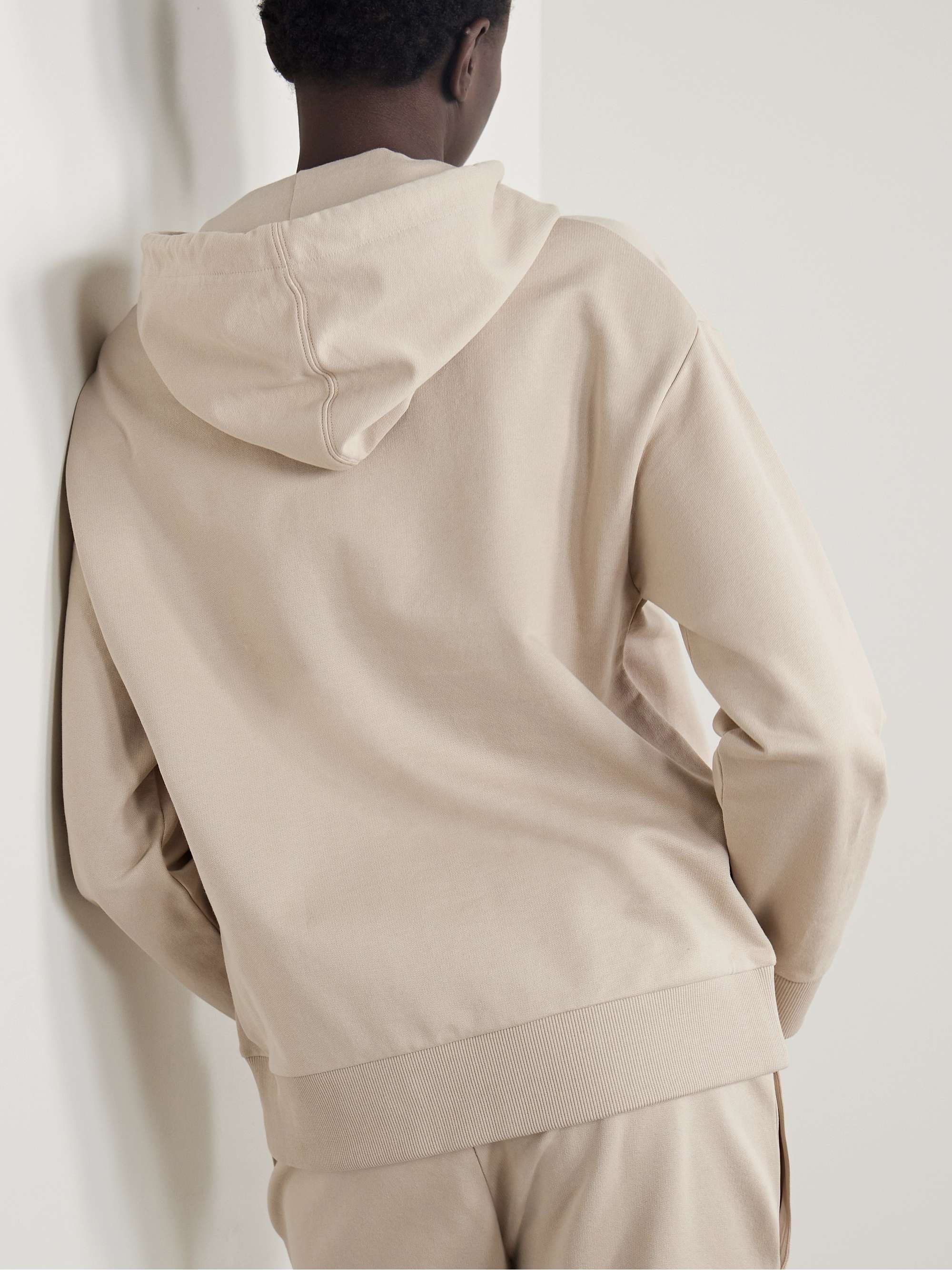 Embroidered cotton-jersey hoodie view