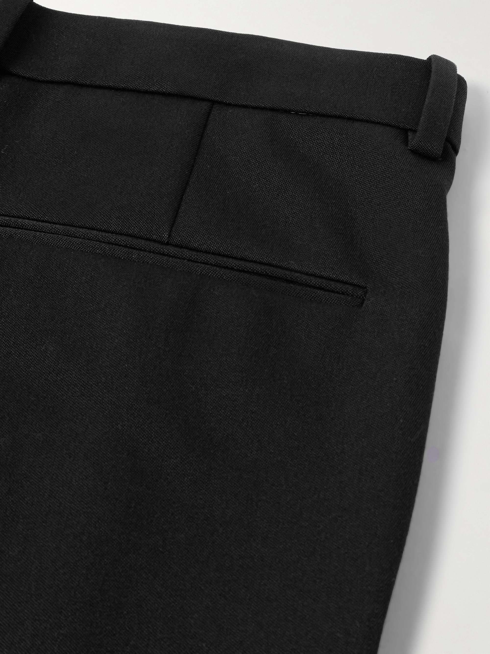 Wide-Leg Pleated Grain de Poudre Wool Trousers view