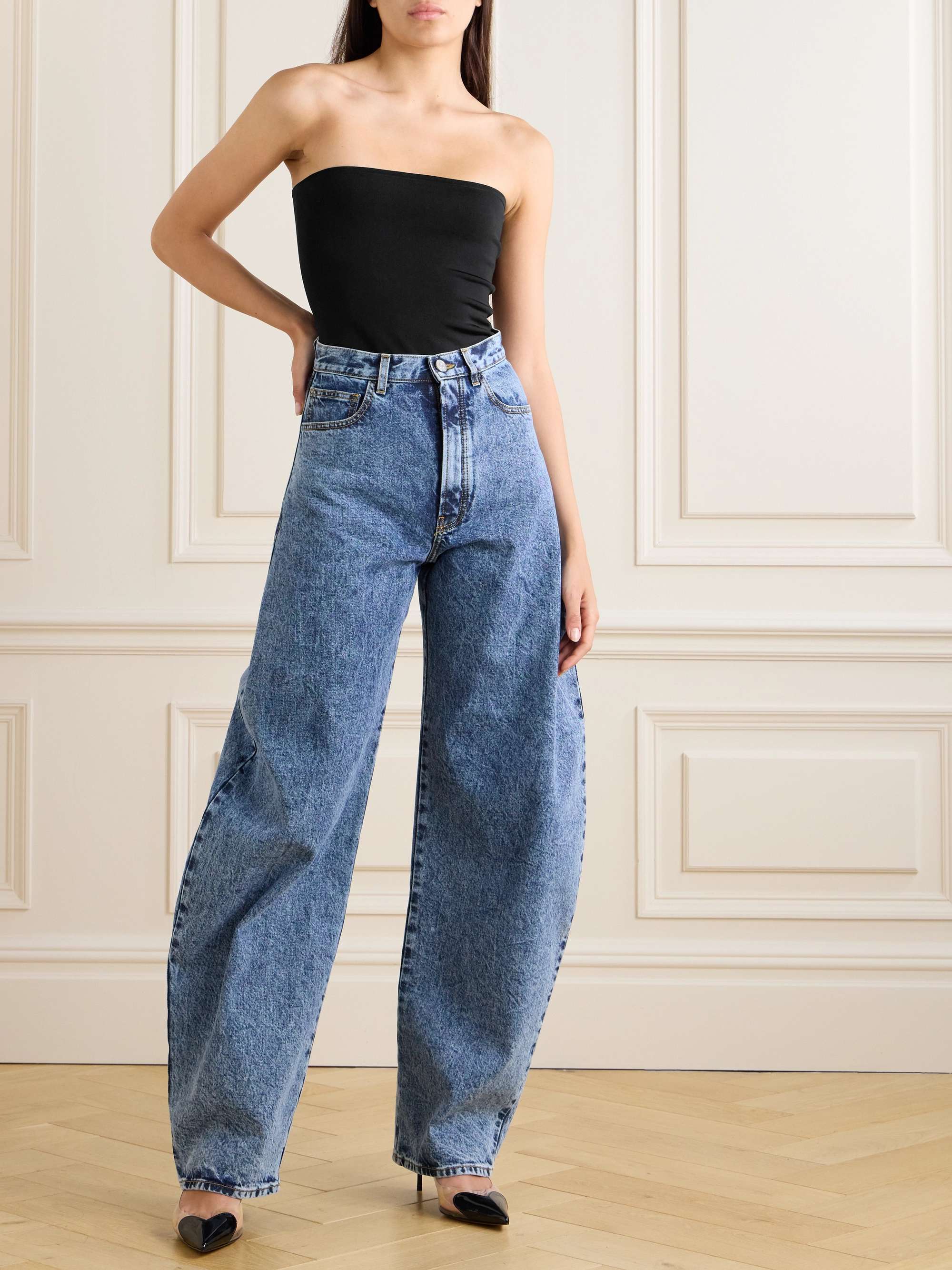Strapless ponte bodysuit view