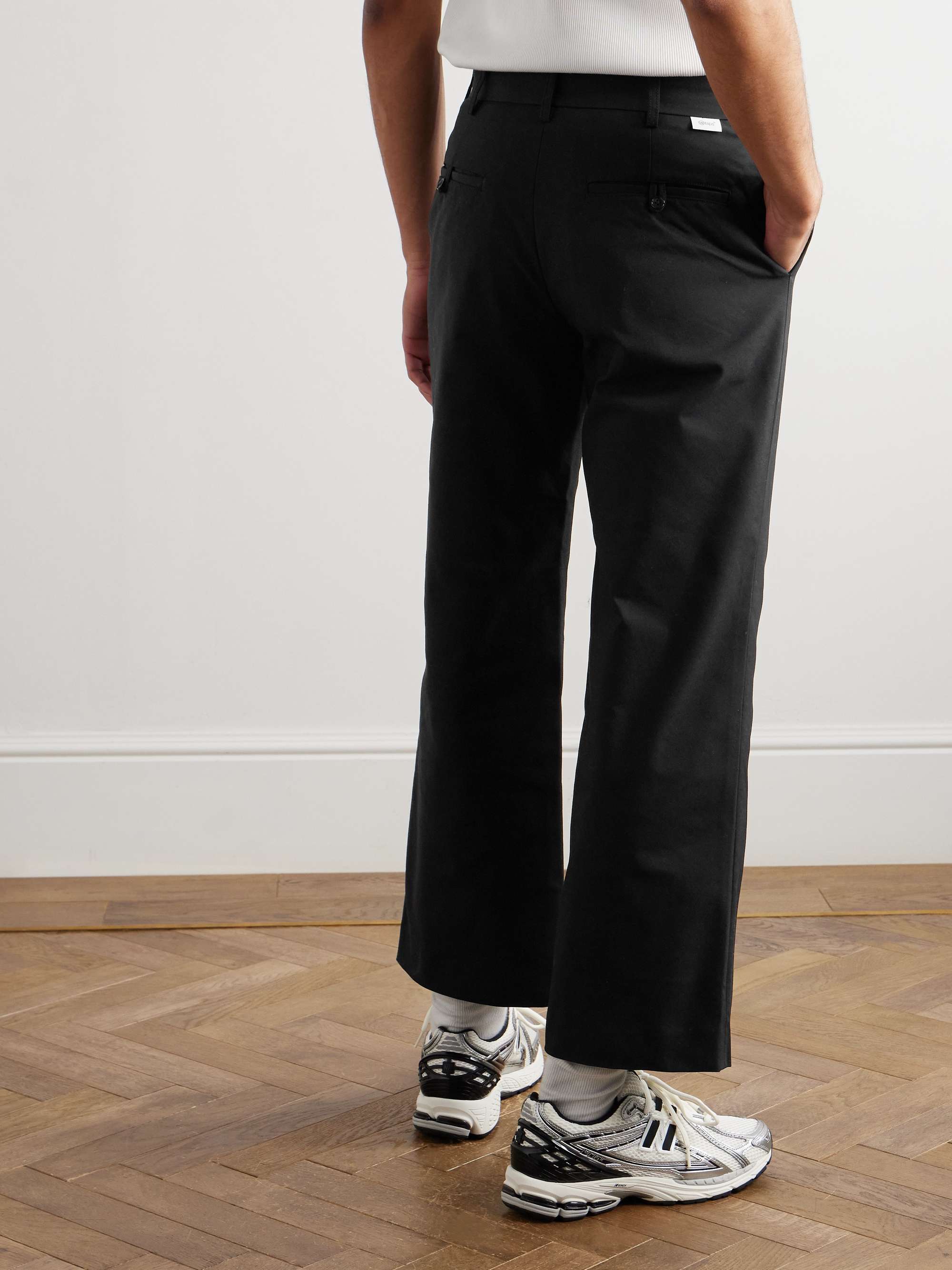 Straight-Leg Cropped Logo-Appliquéd Twill Trousers view