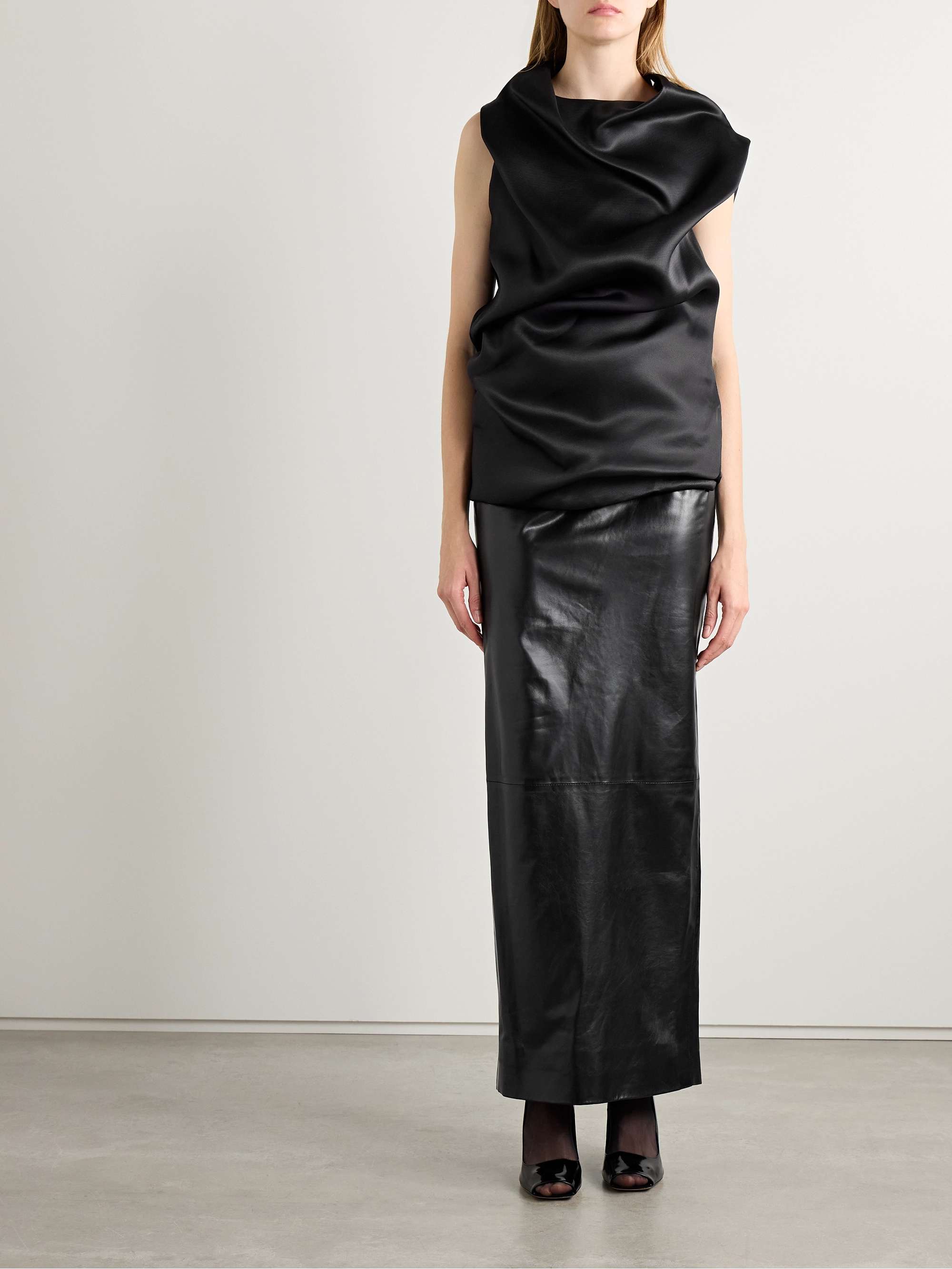 Luola draped silk-gazar blouse view