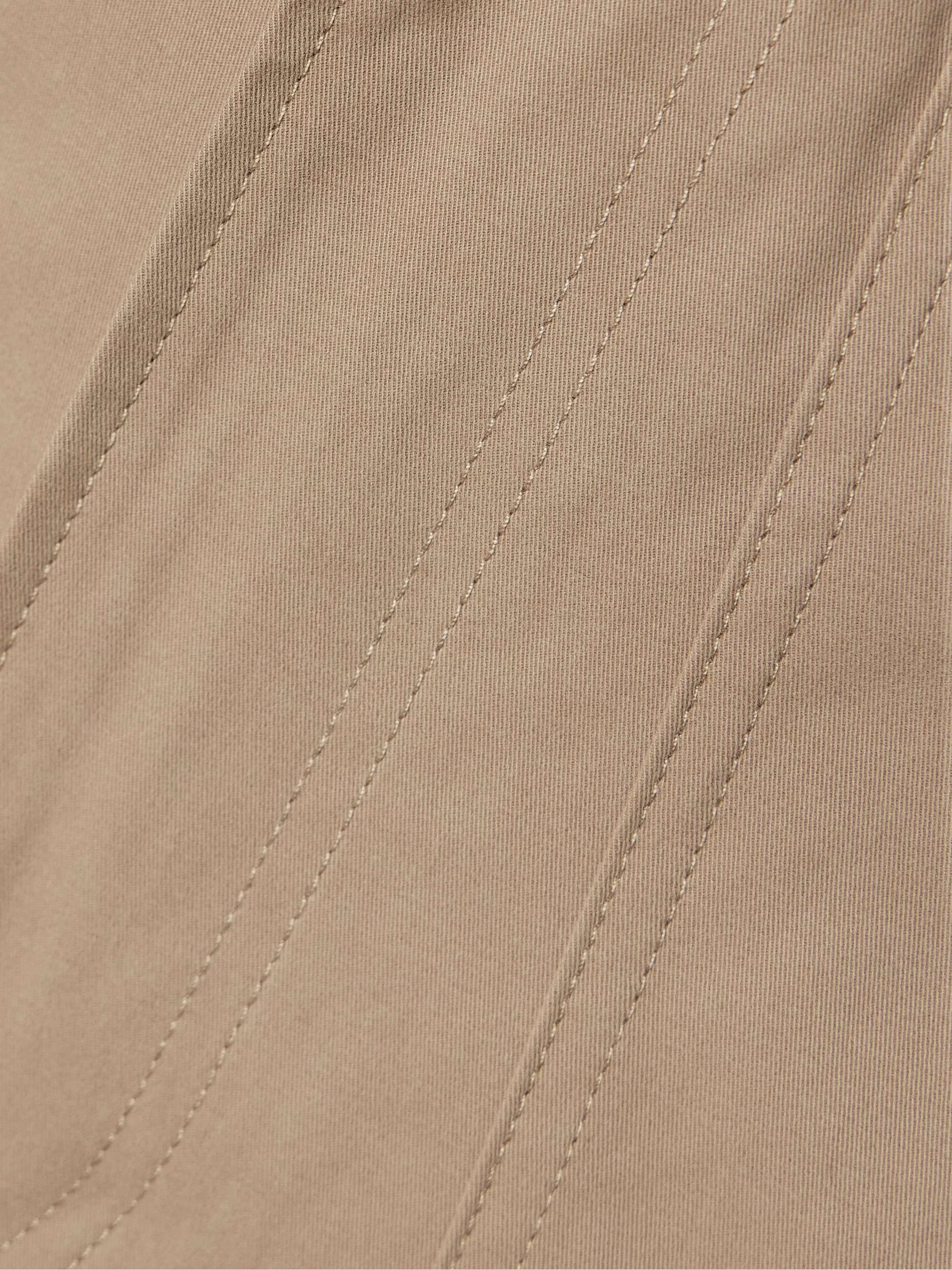 Cotton-blend twill wide leg pants view