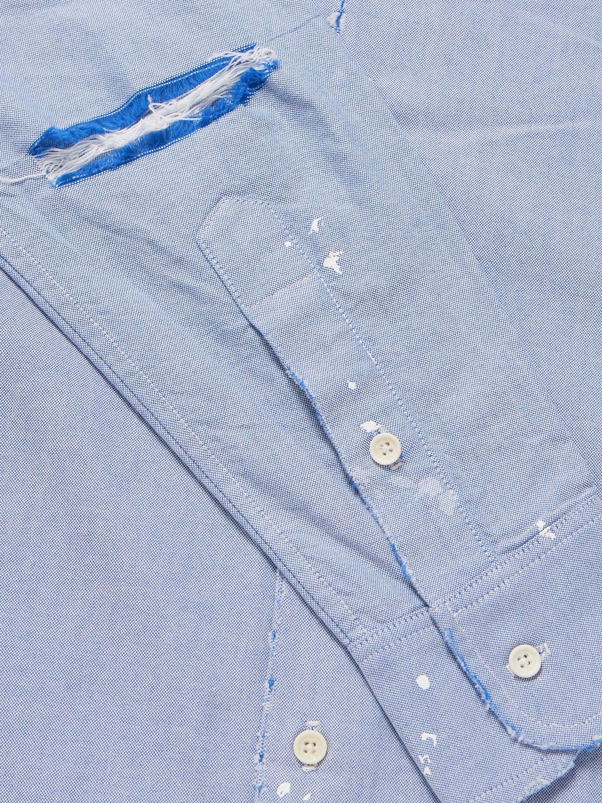 Starr Distressed Paint-Splattered Cotton Oxford Shirt view