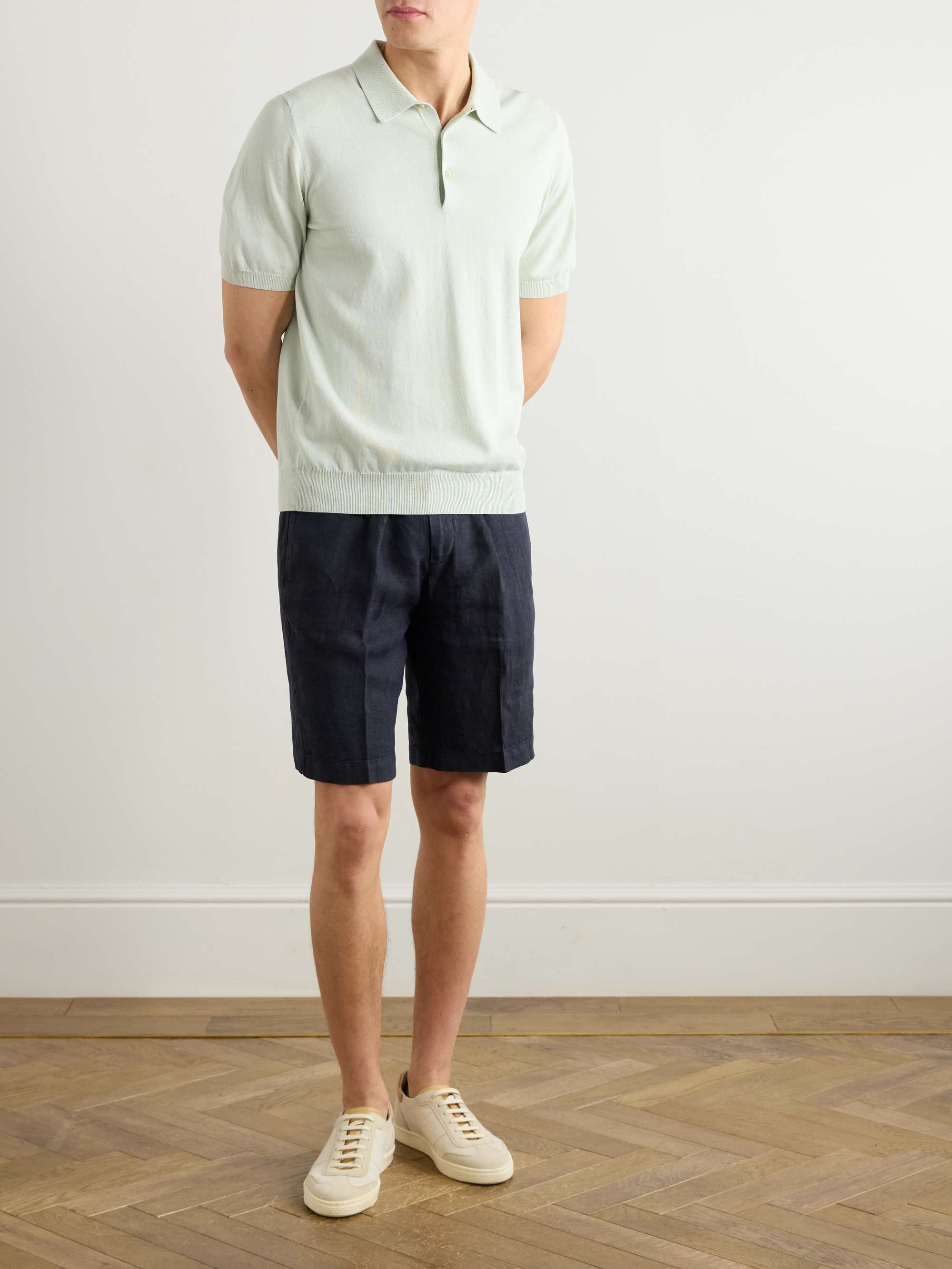 Straight-Leg Linen Shorts view