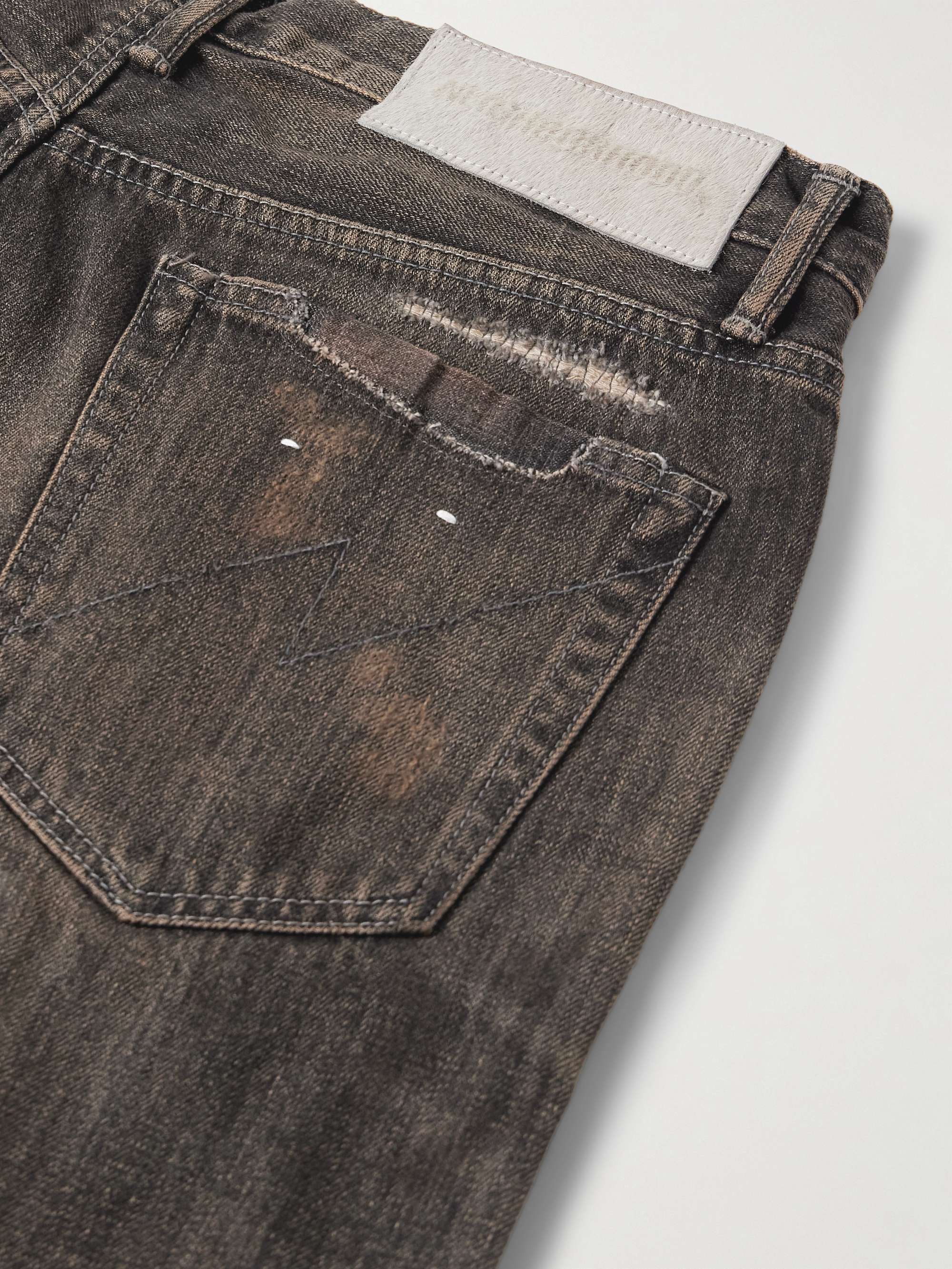 Savage Wide-Leg Distressed Selvedge Jeans view