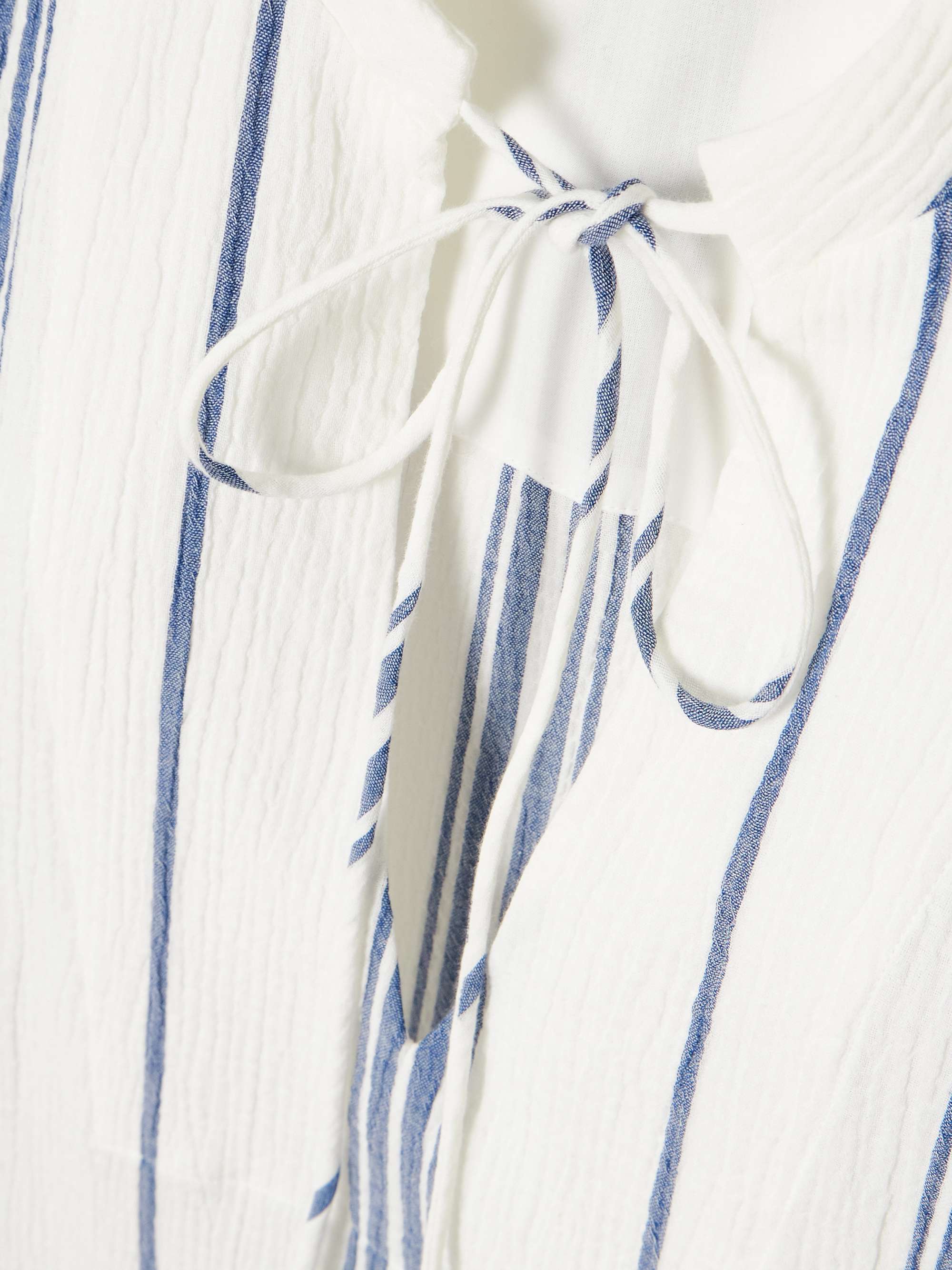 Fisherman striped cotton-blend gauze shirt view