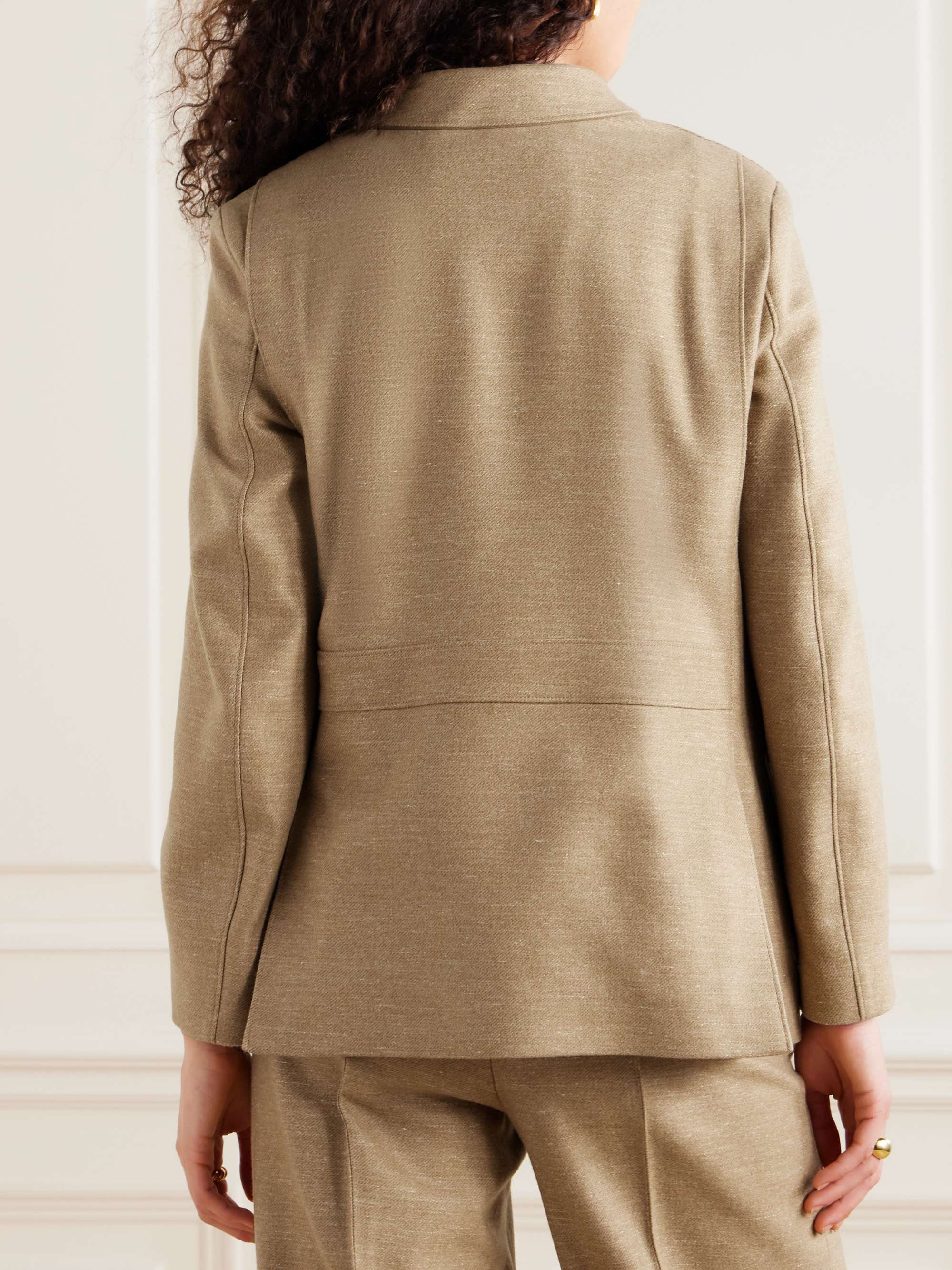 Roadster suede-trimmed cotton-twill jacket view