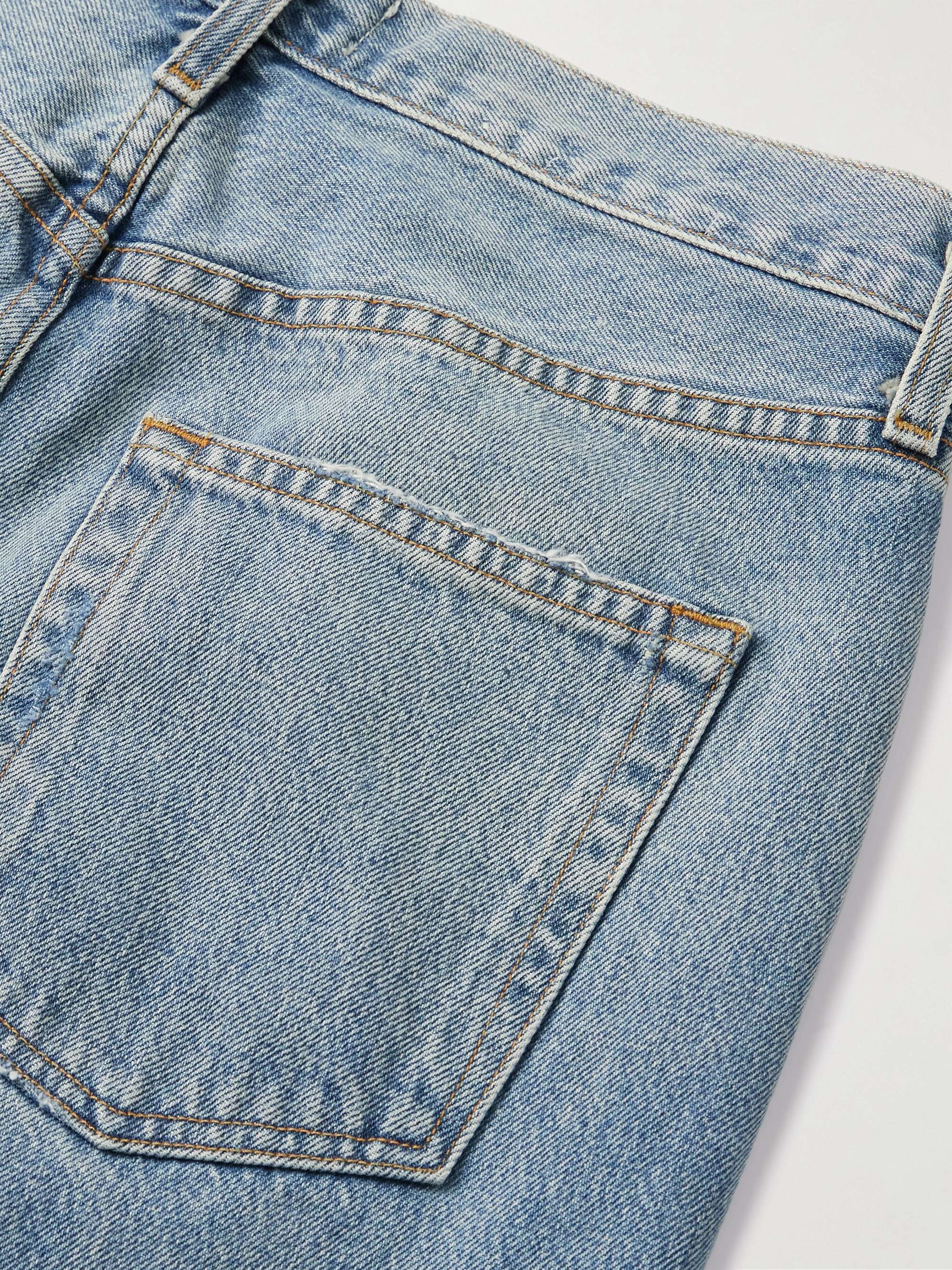 Kelly distressed high-rise straight-leg jeans view
