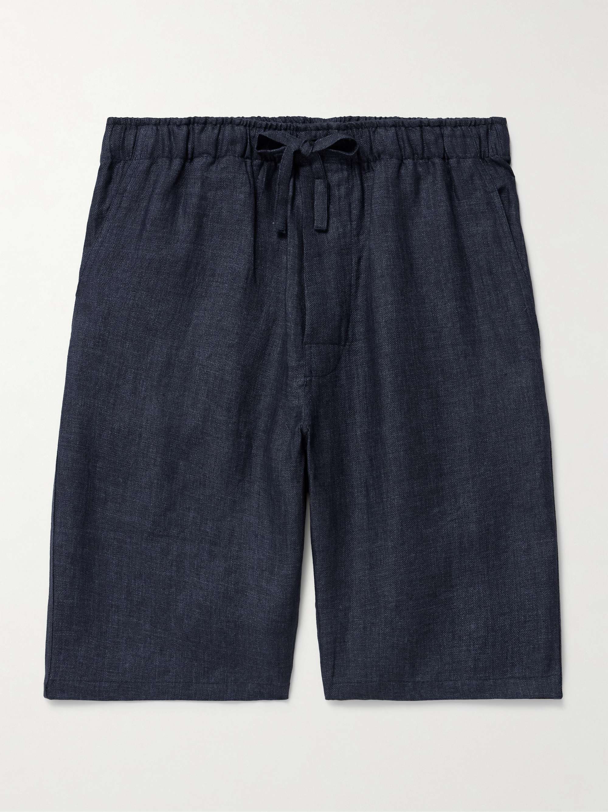Slim-Fit Straight-Leg Linen Drawstring Shorts view