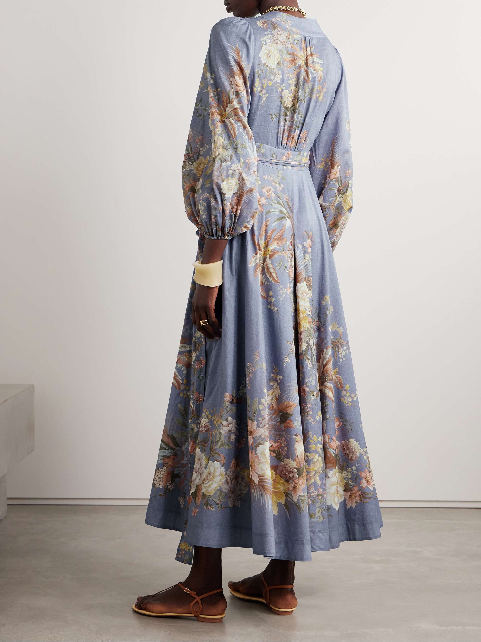 Tallow floral-print cotton-voile midi wrap dress view