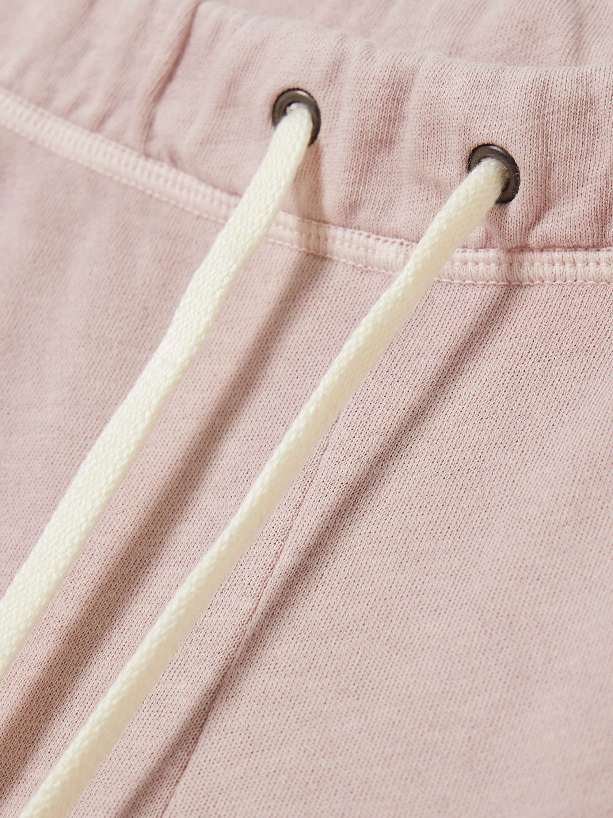 Cropped cotton-terry track pants view