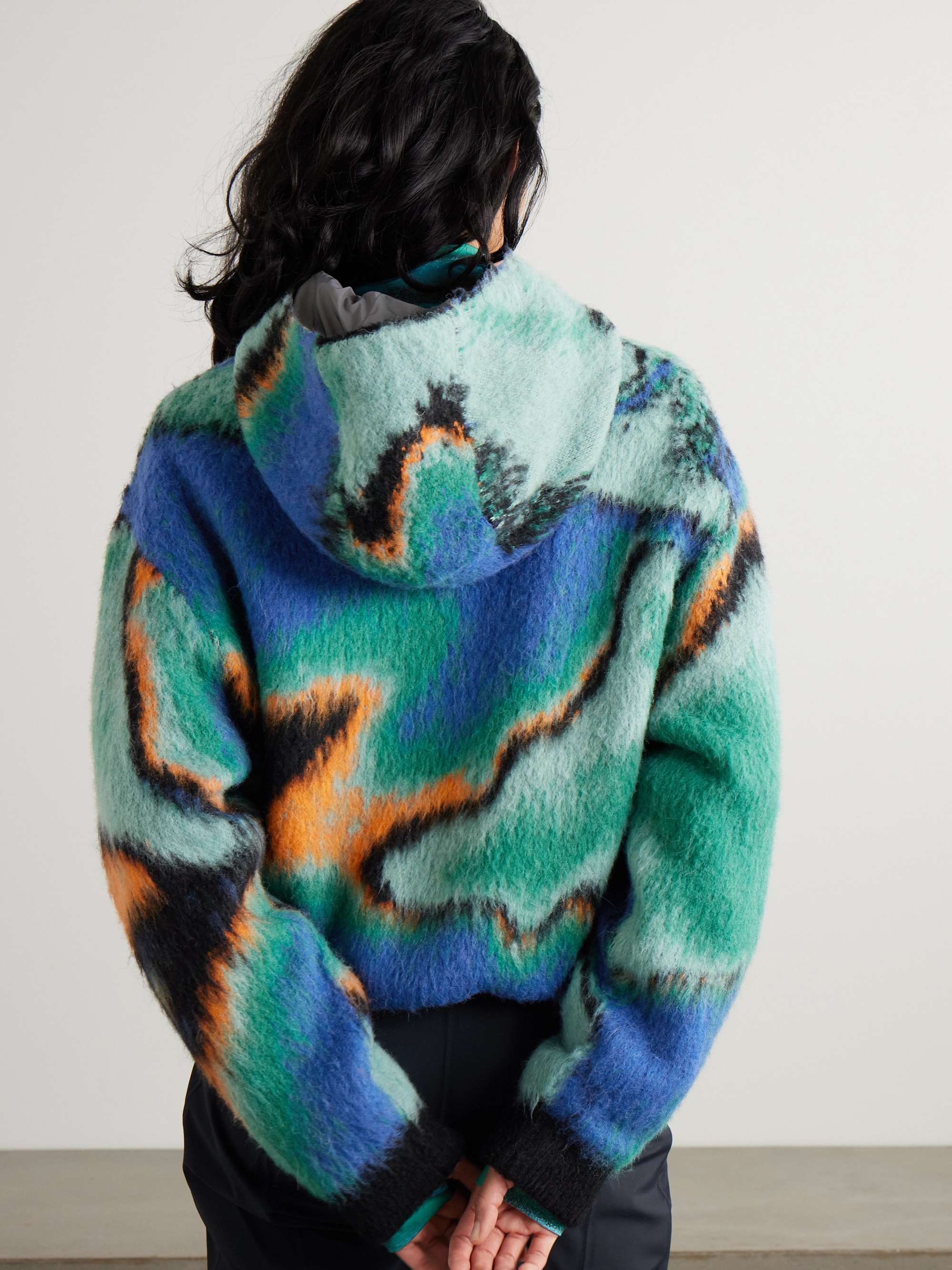 Off Piste shell-trimmed printed fleece hoodie view