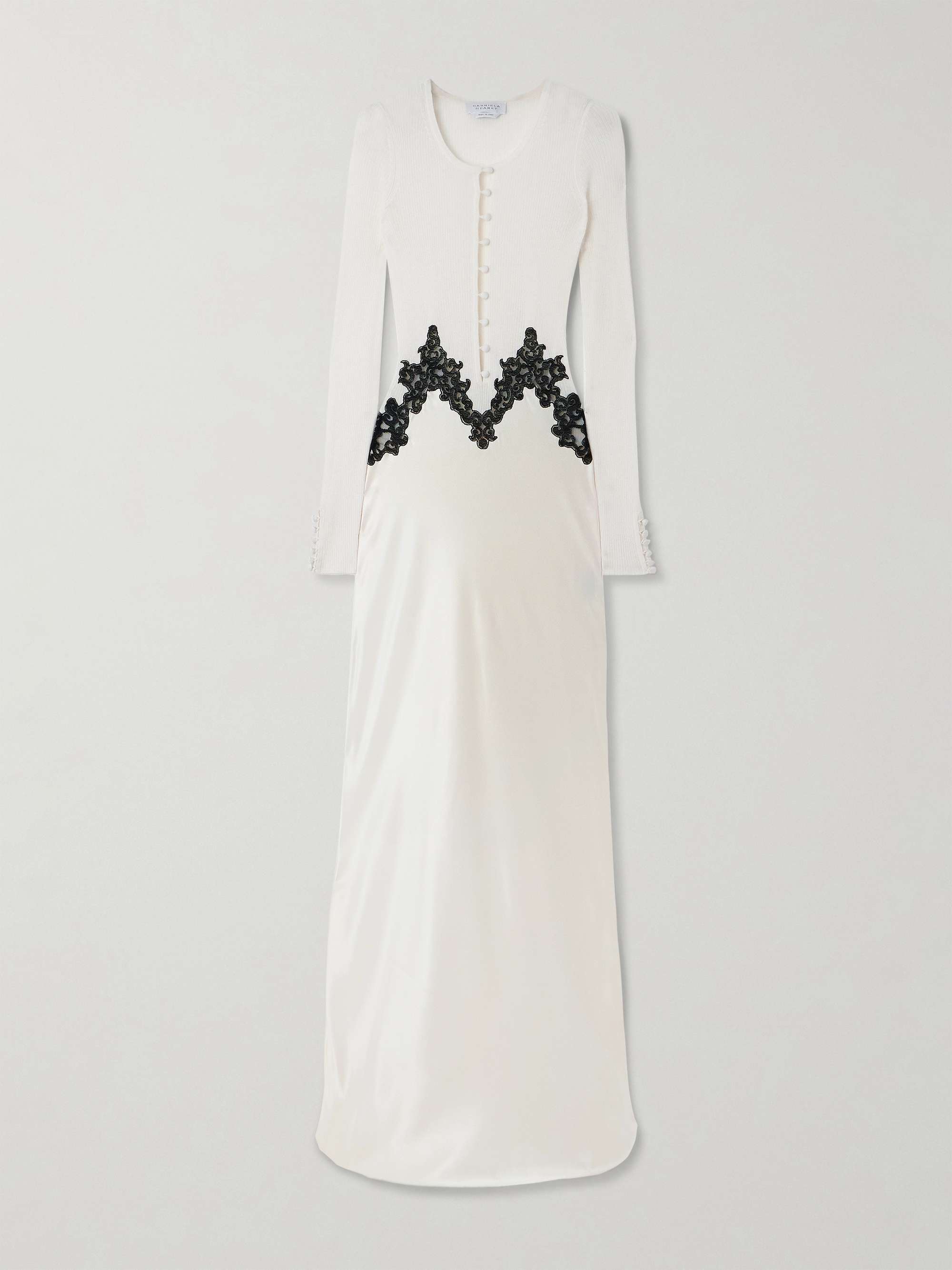 Kerry lace-trimmed ribbed cashmere-blend and silk maxi dress view