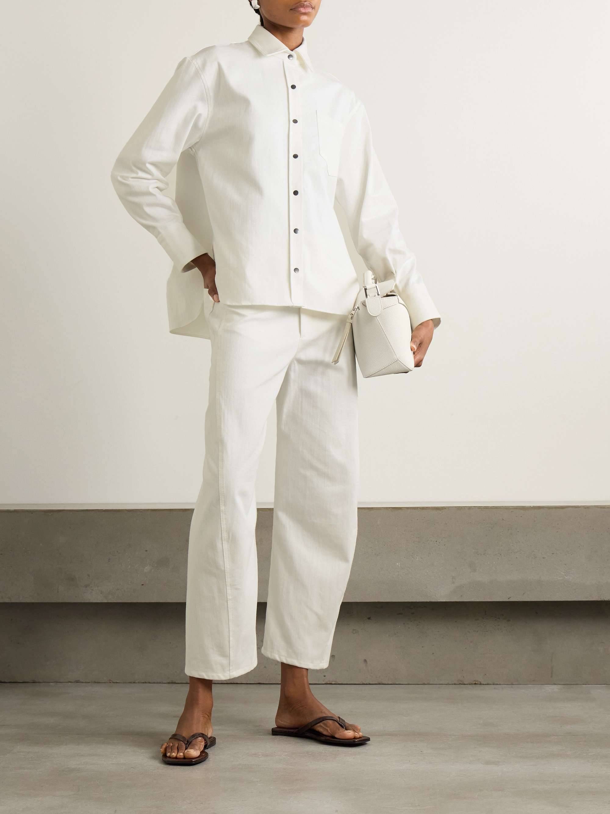 Oversized organic cotton-twill shirt view