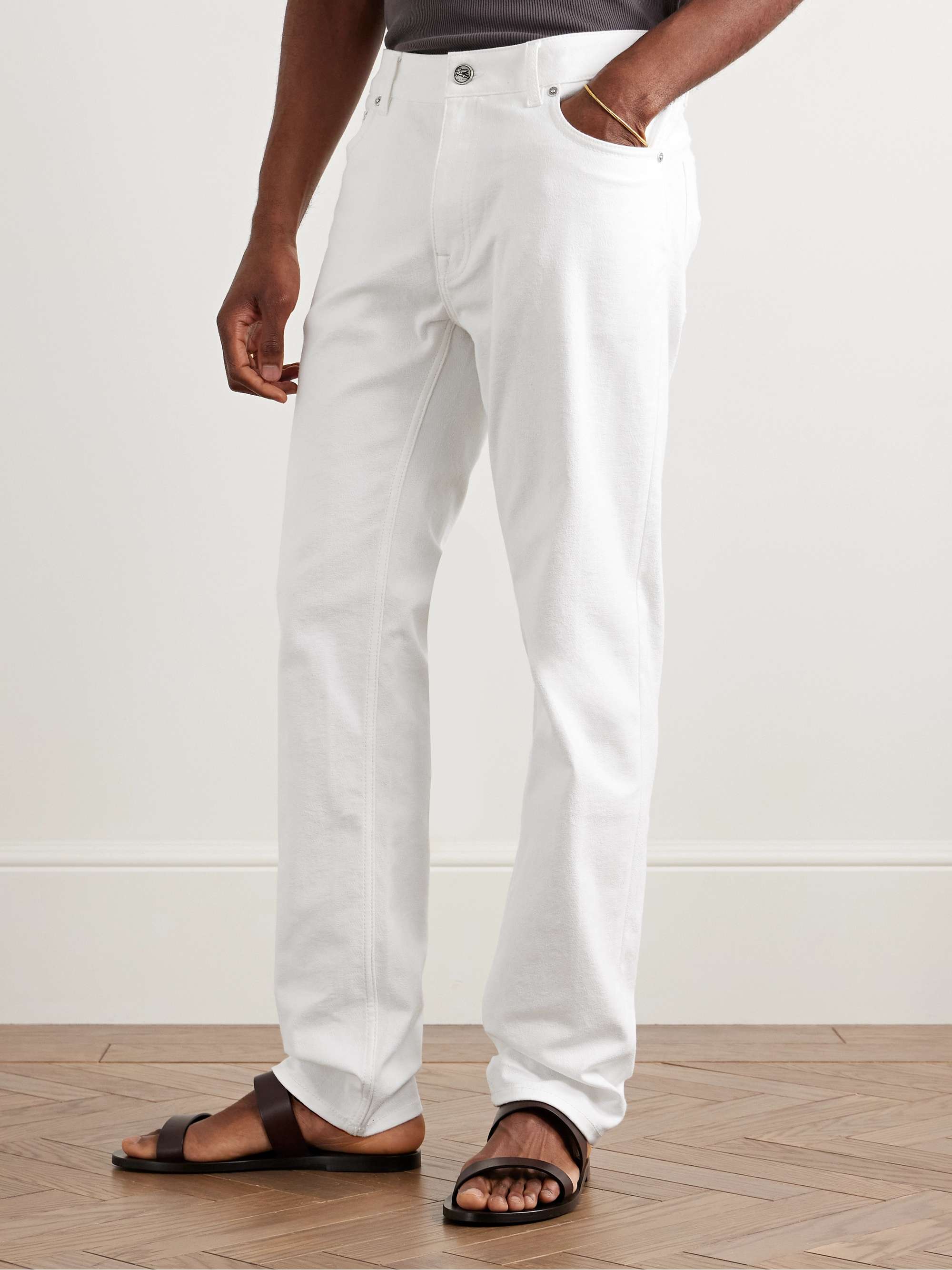 Straight-Leg Paisley-Jacquard Jeans view